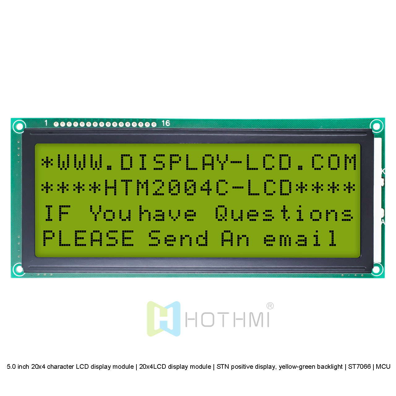 20x4 Character LCD Modules | STN+ Y-G Backlight For Arduino