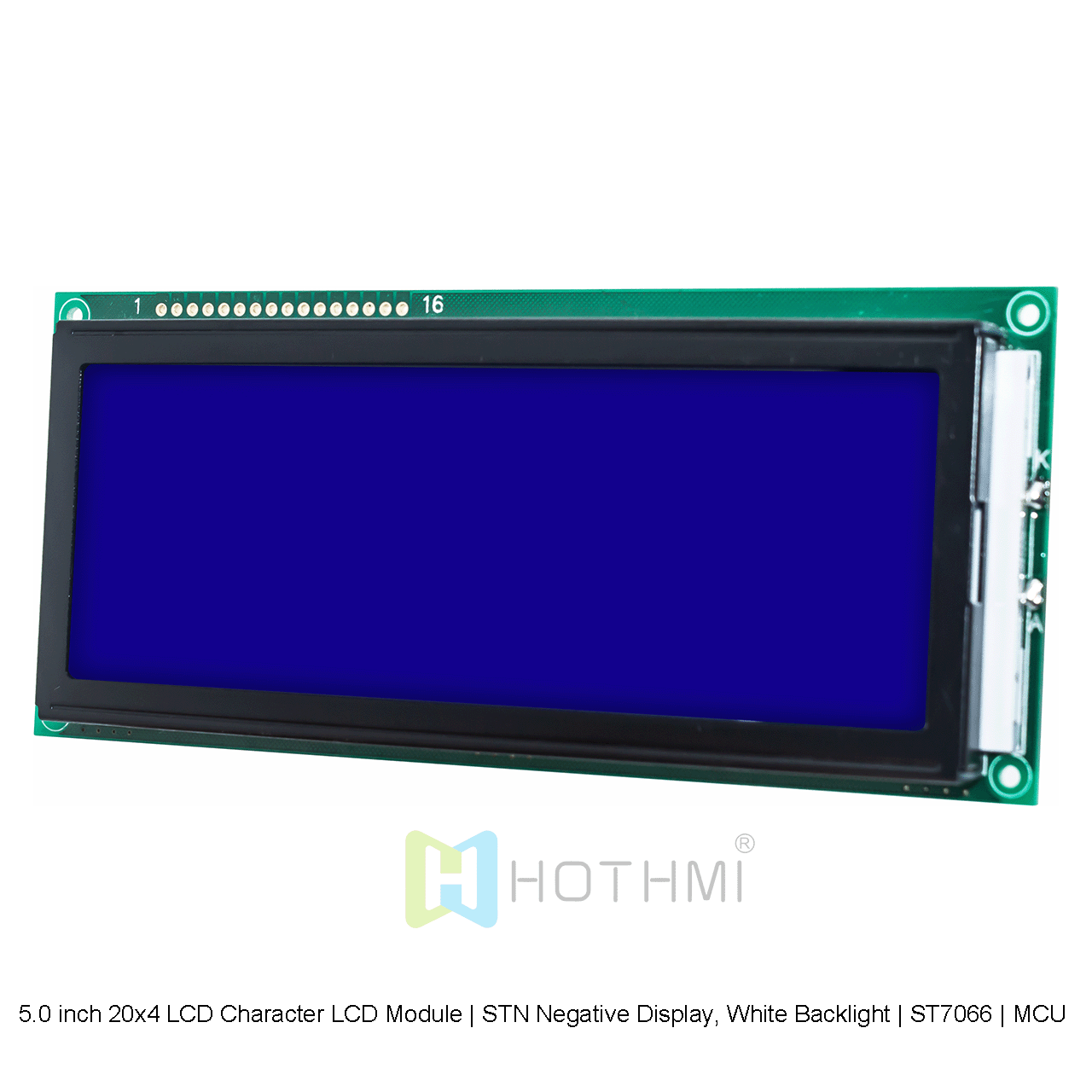 5.0 inch 20x4 LCD Character LCD Modules | STN Negative Display, White Backlight | ST7066 | MCU Interface | White Characters on Blue Background Arduino