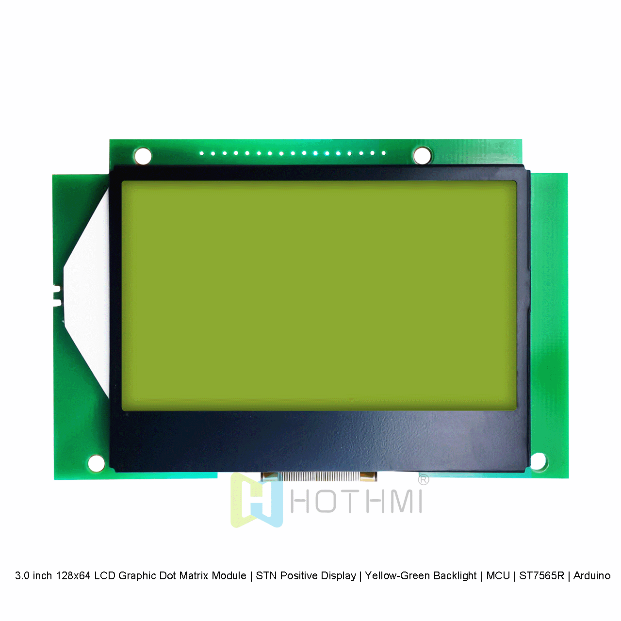 3.0 inch 128x64 LCD Graphic Dot Matrix Module | STN Positive Display | Yellow-Green Backlight | MCU | ST7565R | Arduino