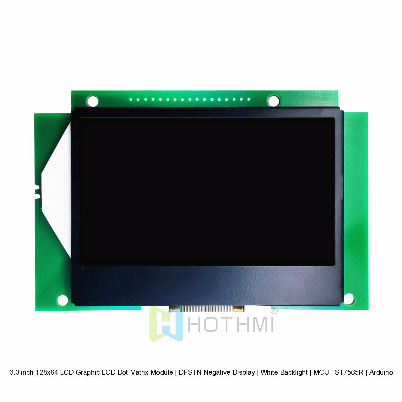 3.0 inch 128x64 LCD Graphic LCD Dot Matrix Module | DFSTN Negative Display | White Backlight | MCU | ST7565R | Arduino | Black Background White Characters