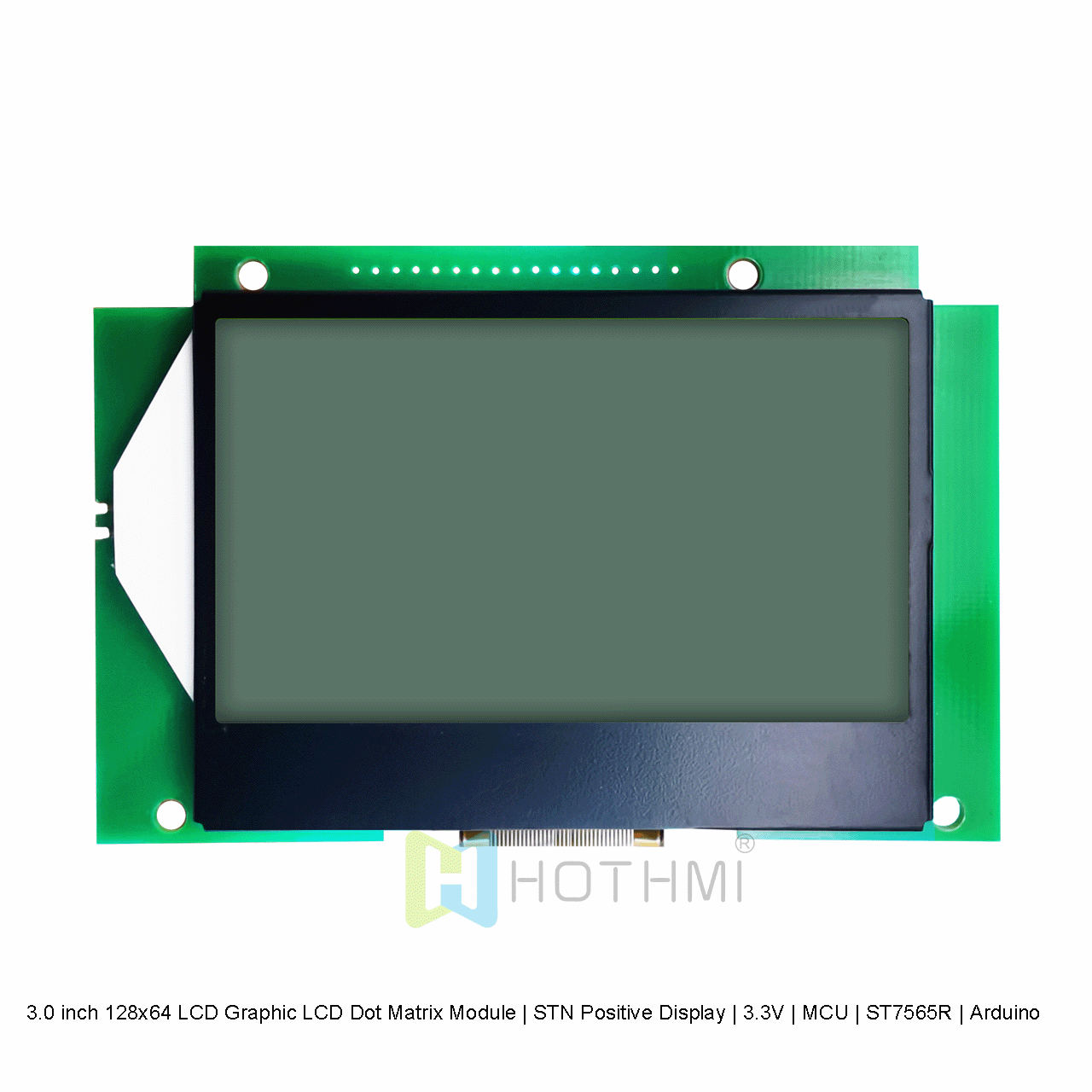 3.0 inch 128x64 LCD Graphic LCD Dot Matrix Module | STN Positive Display | 3.3V | MCU | ST7565R | Arduino | Gray Background Blue Text