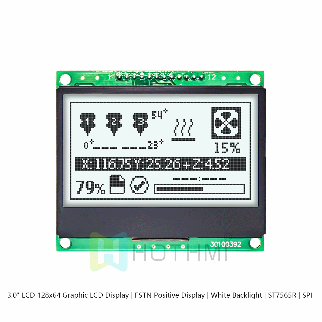 128 x 64 Graphic LCD Module | FSTN+ With White Backlight ST7565R