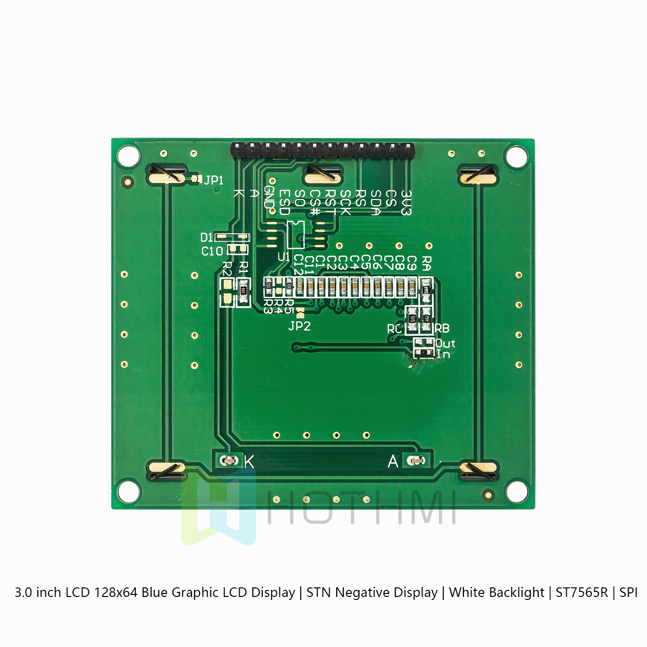 3.0 inch LCD 128x64 Blue Graphic LCD Display | STN Negative Display | White Backlight | ST7565R | SPI arduino