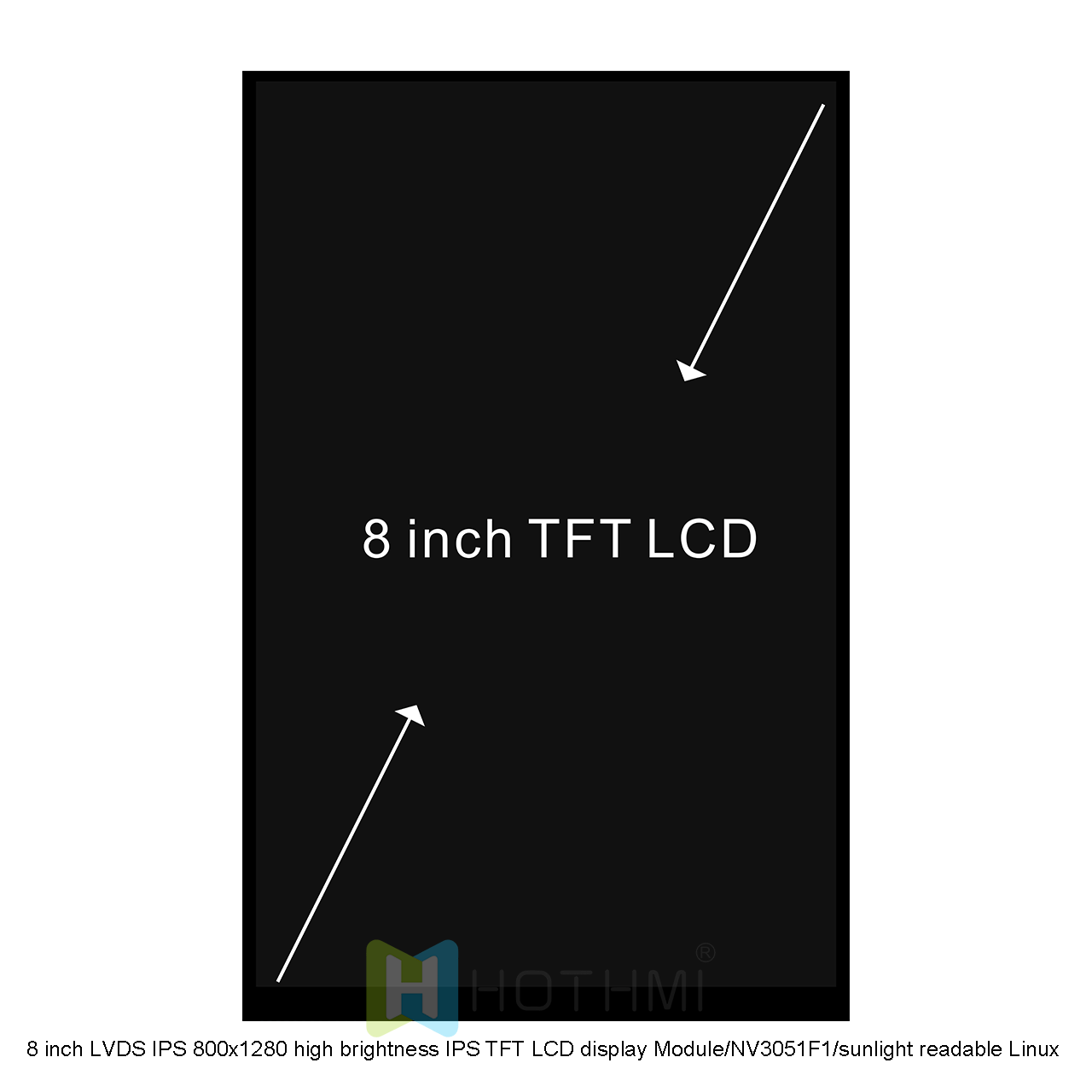 8.0 Inch TFT LCD Display Module With NV3051F1 Controller
