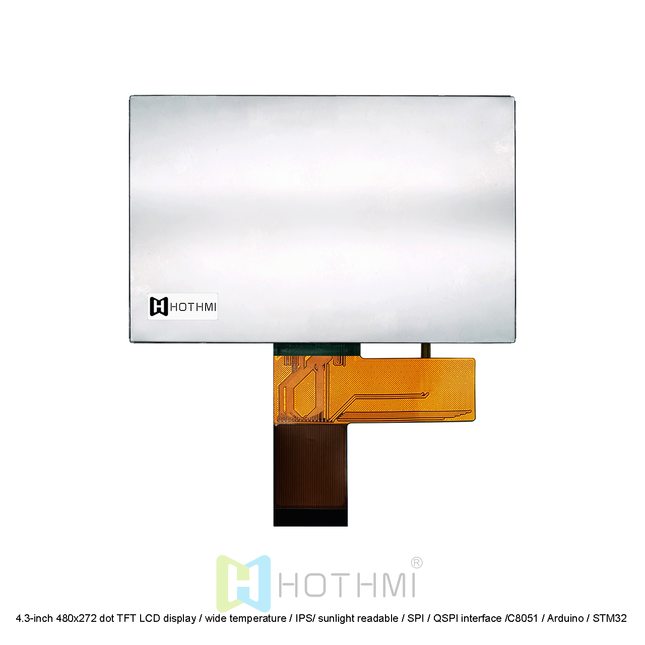 4.3-inch 480x272 TFT LCD Display | QSPI Interface Sunlight Readable