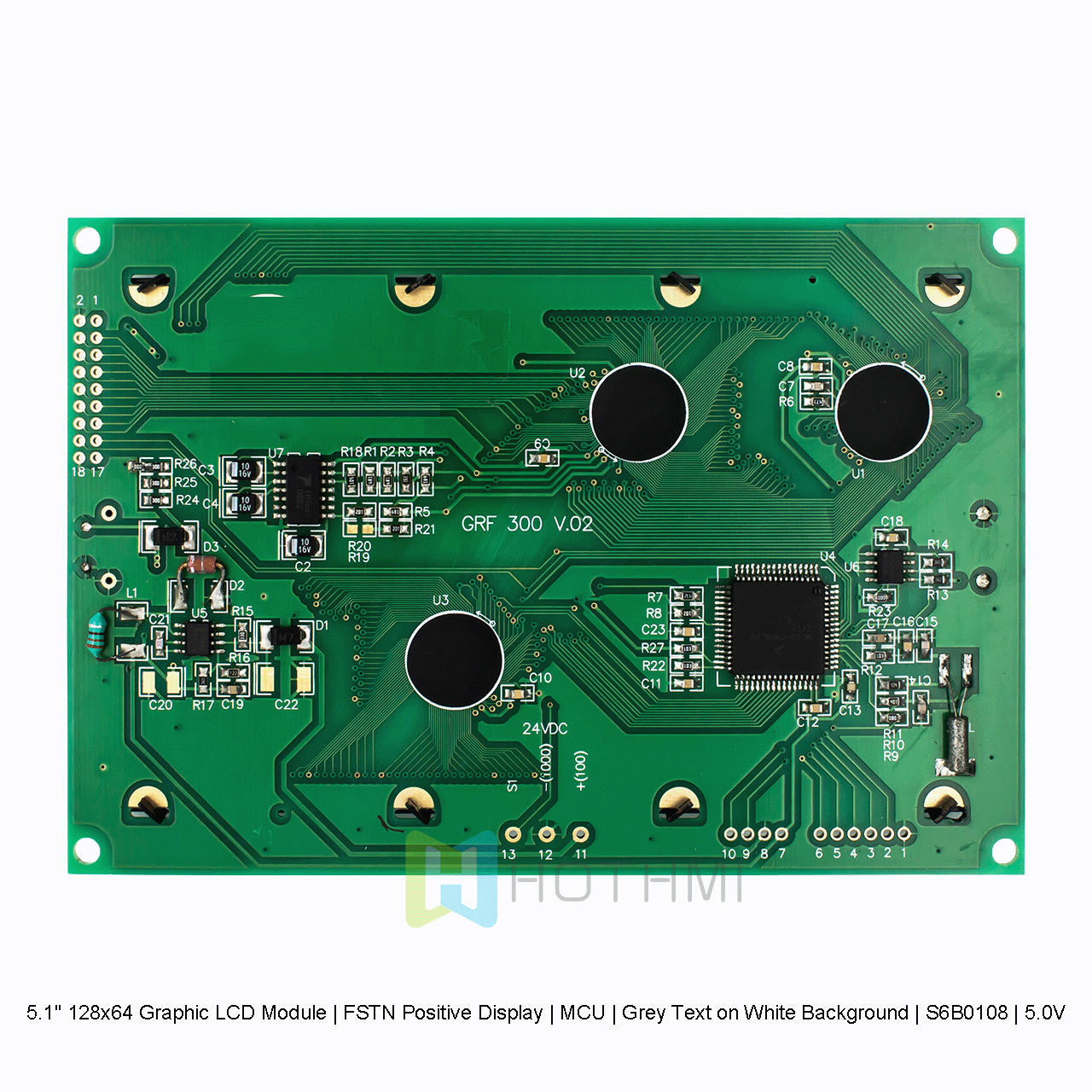 5.1" 128x64 Graphic LCD Module | FSTN Positive Display | MCU | Grey Text on White Background | S6B0108 | 5.0V arduino