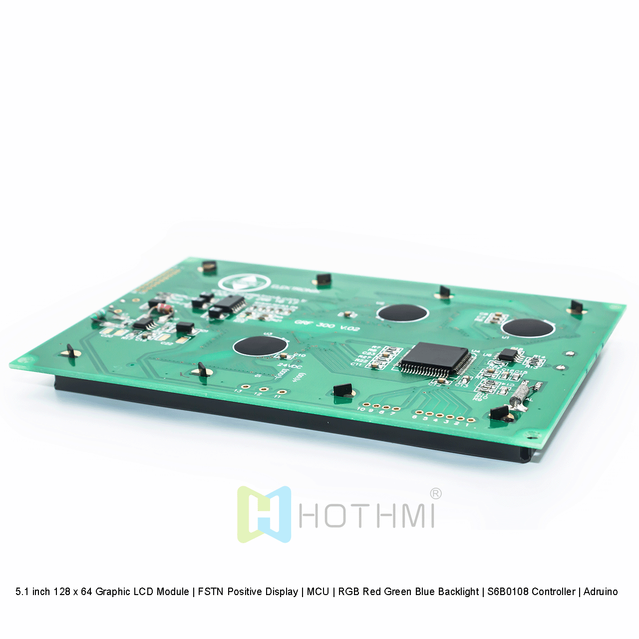 5.1 inch 128 x 64 Graphic LCD Module | FSTN Positive Display | MCU | RGB Red Green Blue Backlight | S6B0108 Controller | Arduino | Fully Transmissive Polaroid