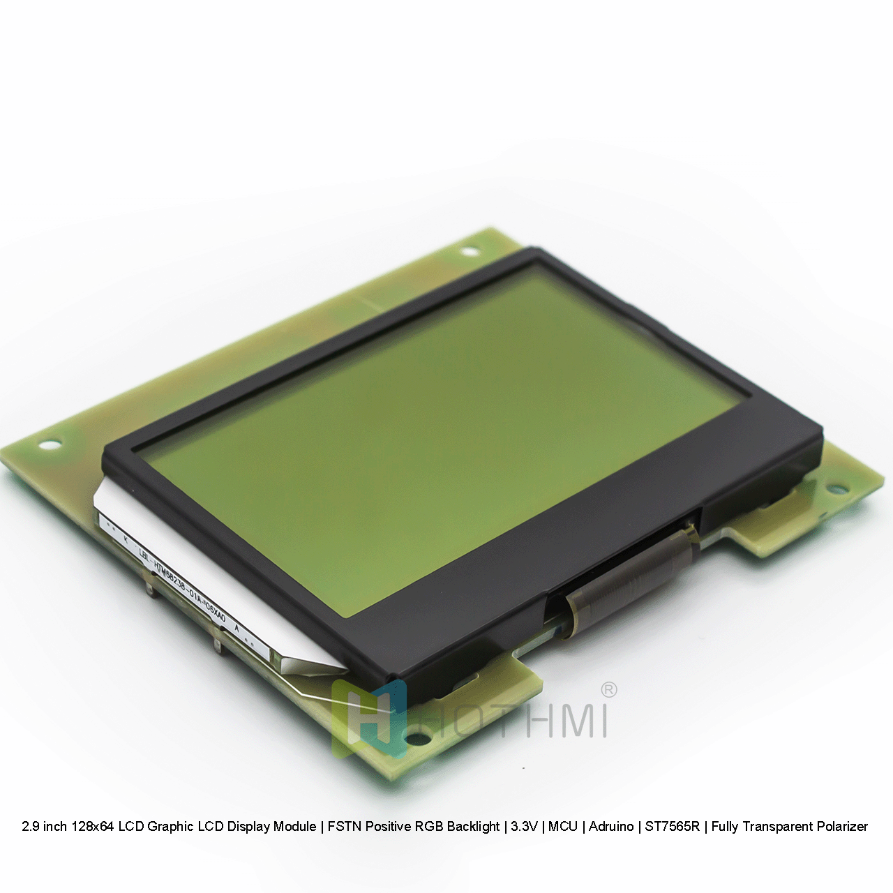 2.9 inch 128x64 LCD Graphic LCD Display Module | FSTN Positive RGB Backlight | 3.3V | MCU | Arduino | ST7565R | Transmissive Polarizer