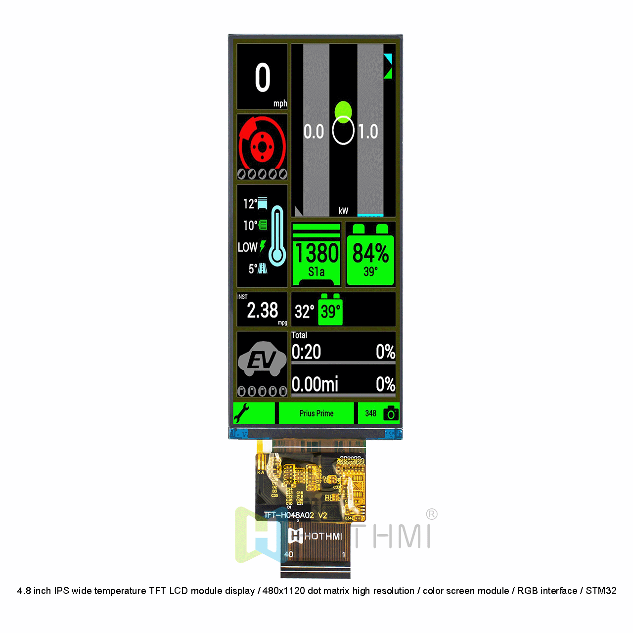 4.8 Inch TFT LCD | 480x1120 Resolution With RGB Interface
