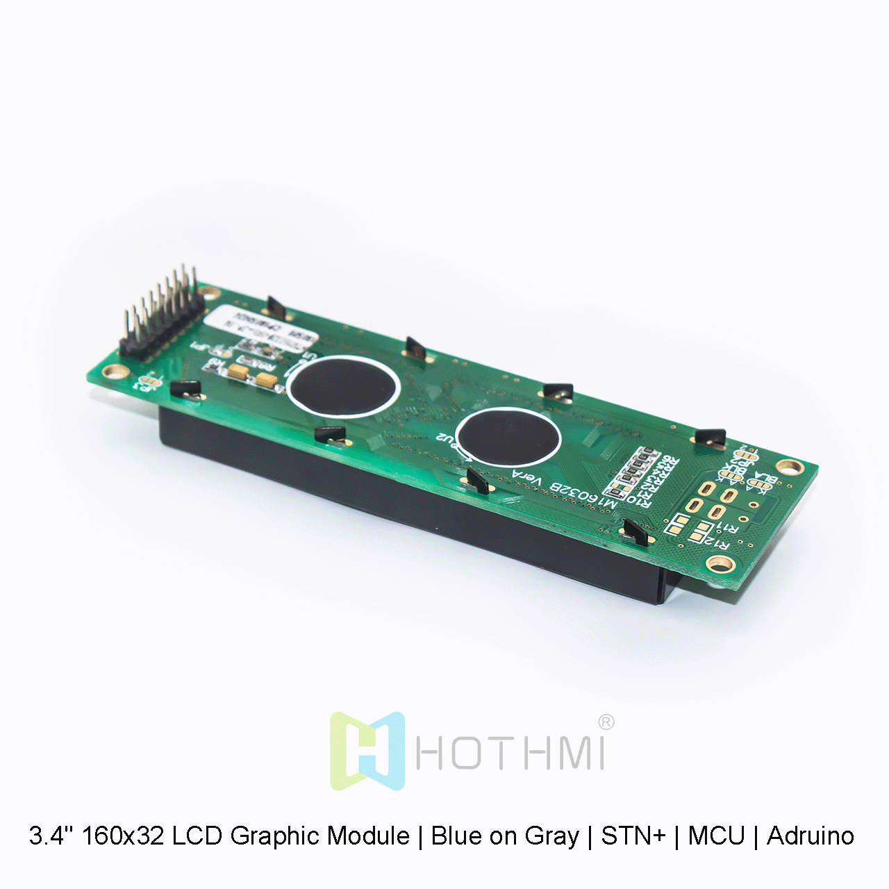 3.4" 160x32 LCD Graphic Module | Blue on Gray | STN+ | MCU | Arduino