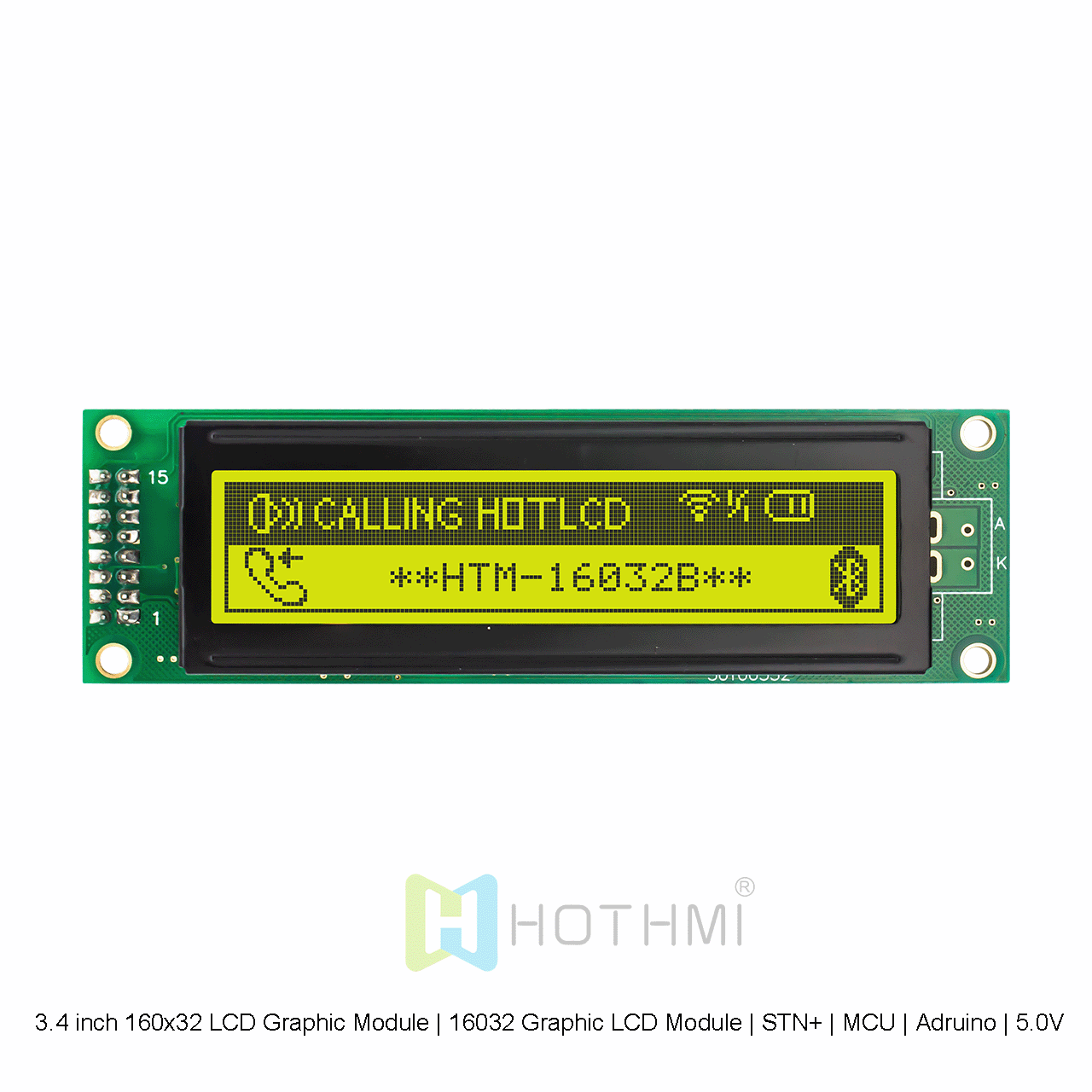 160x32 Graphic LCD Module | STN+Yellow-Green Backlight