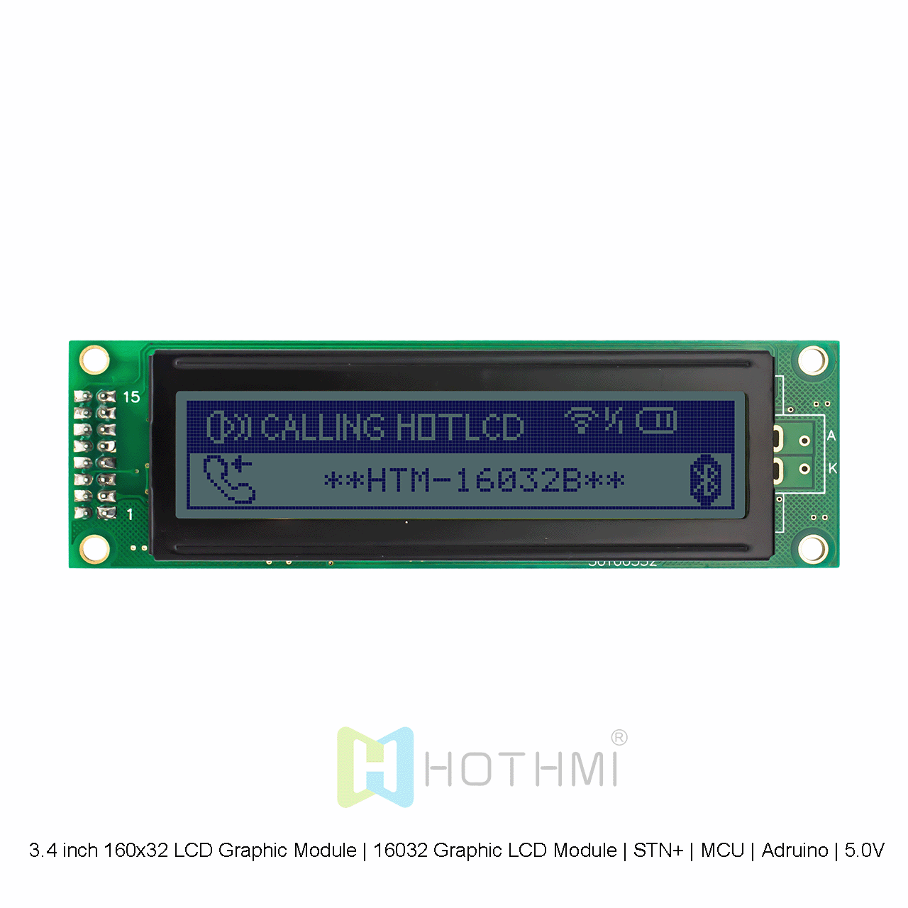 160x32 Graphic LCD Module | STN+Yellow-Green Backlight