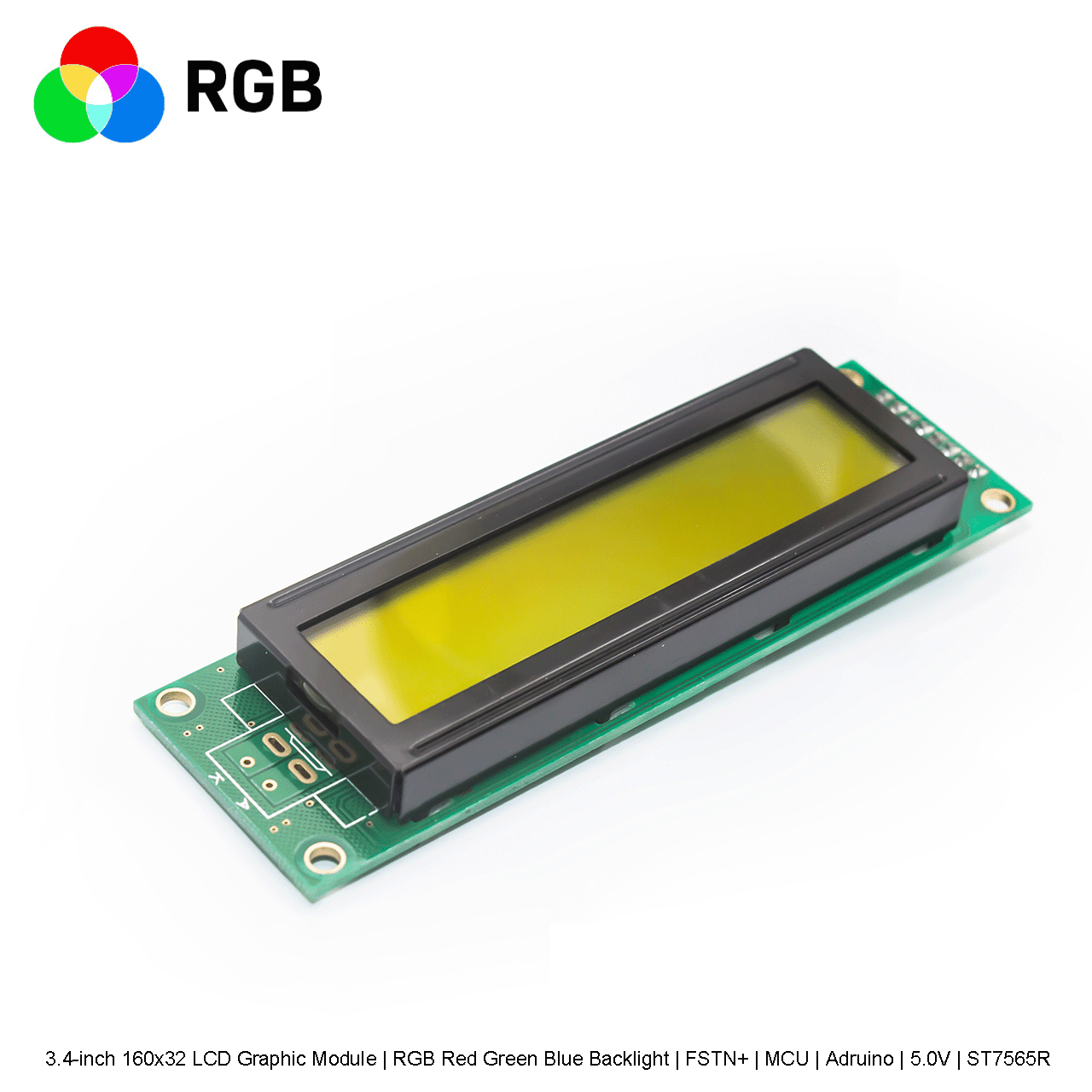 3.4-inch 160x32 LCD Graphic Module | RGB Red Green Blue Backlight | FSTN+ | MCU | Arduino | 5.0V | ST7565R
