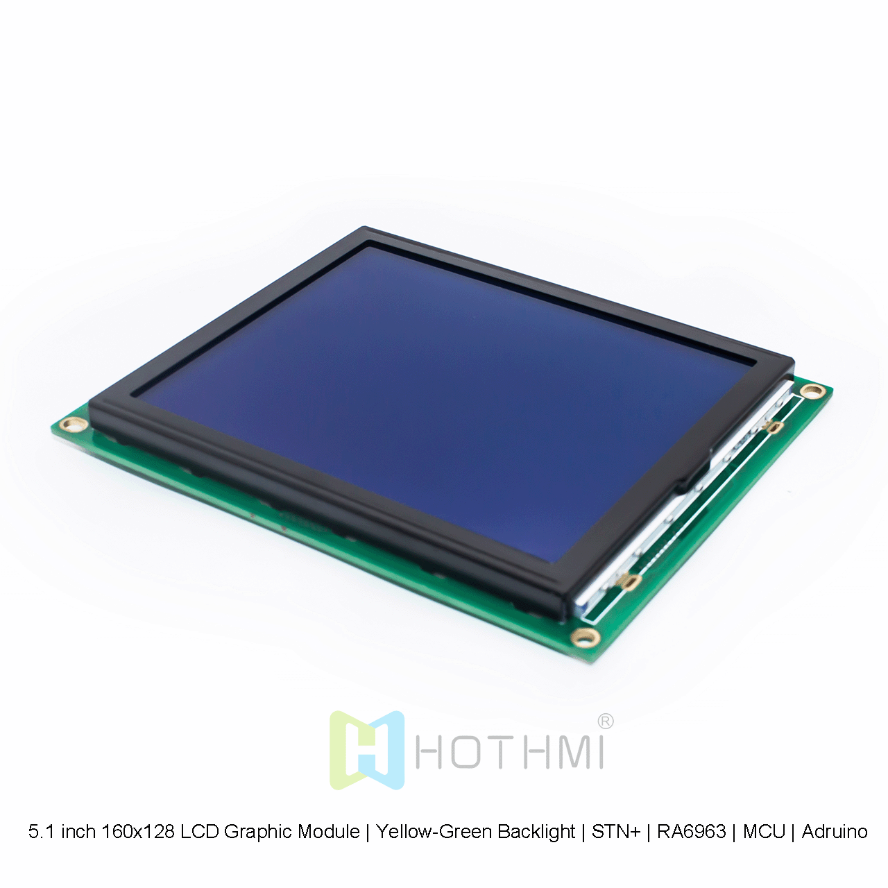 5.1 inch 160x128 LCD Graphic Module | Yellow-Green Backlight | STN+ | RA6963 | MCU | Arduino
