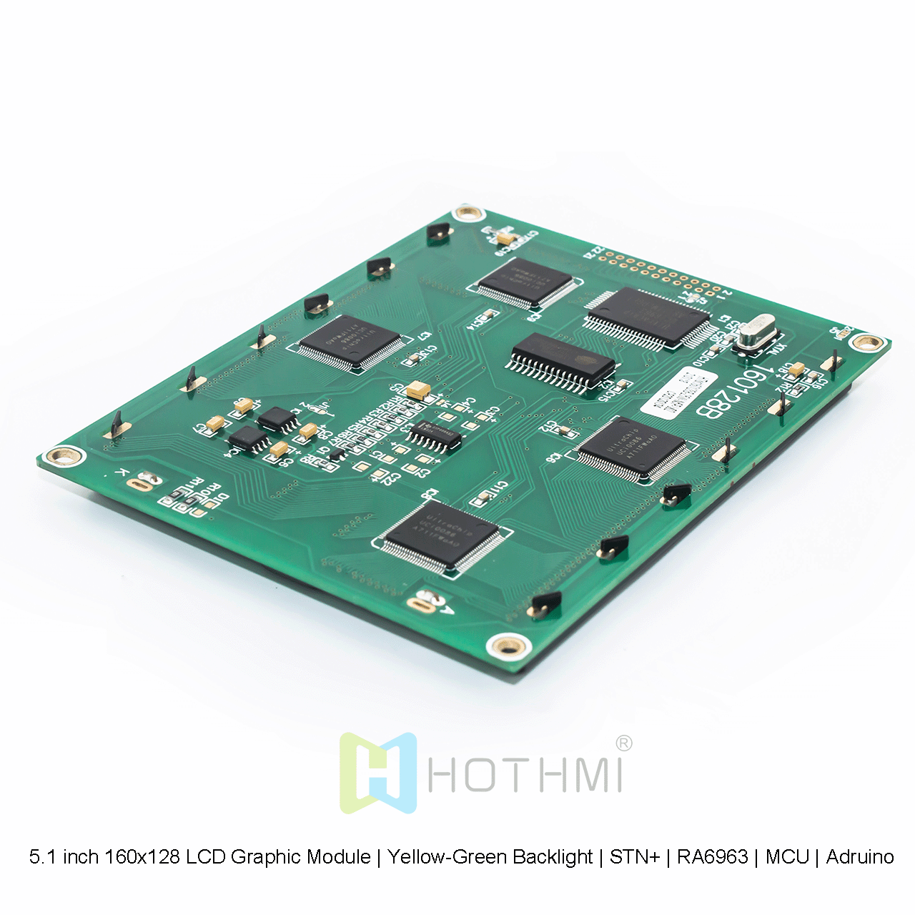 5.1 inch 160x128 LCD Graphic Module | Yellow-Green Backlight | STN+ | RA6963 | MCU | Arduino