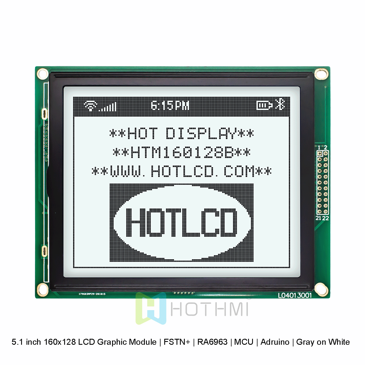 160x128 Graphic LCD Module | FSTN+Gray Display With White Backlight