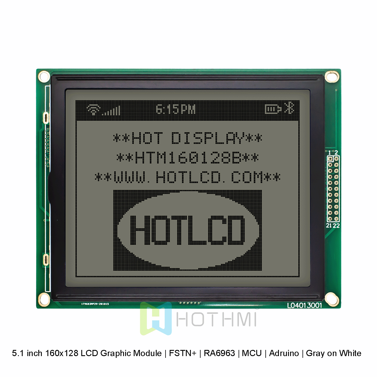 160x128 Graphic LCD Module | FSTN+Gray Display With White Backlight