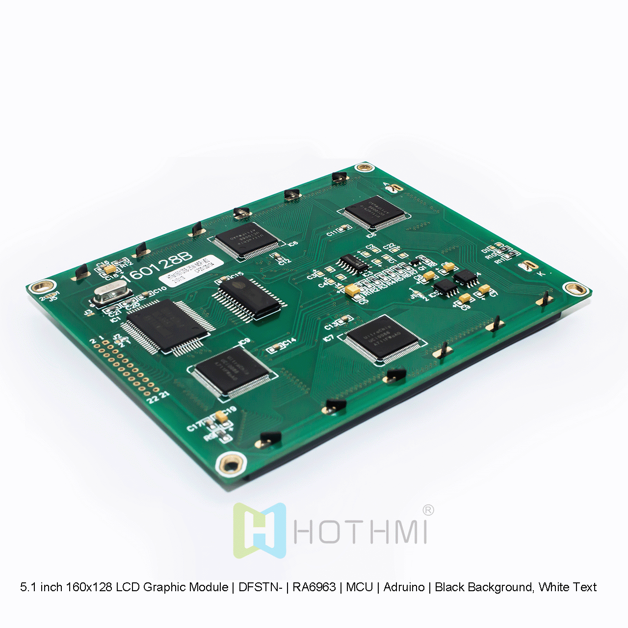 5.1 inch 160x128 LCD Graphic Module | DFSTN- | RA6963 | MCU | Arduino | Black Background, White Text