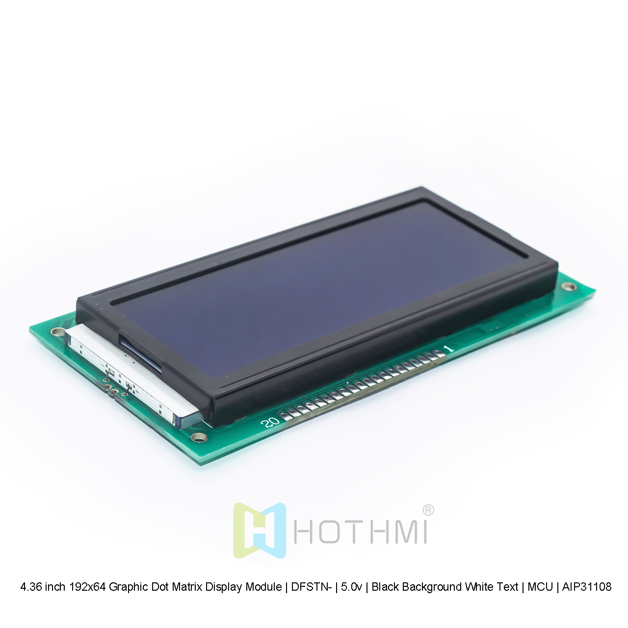 4.36 inch 192x64 Graphic Dot Matrix Display Module | DFSTN- | 5.0v | Black Background White Text | MCU | AIP31108