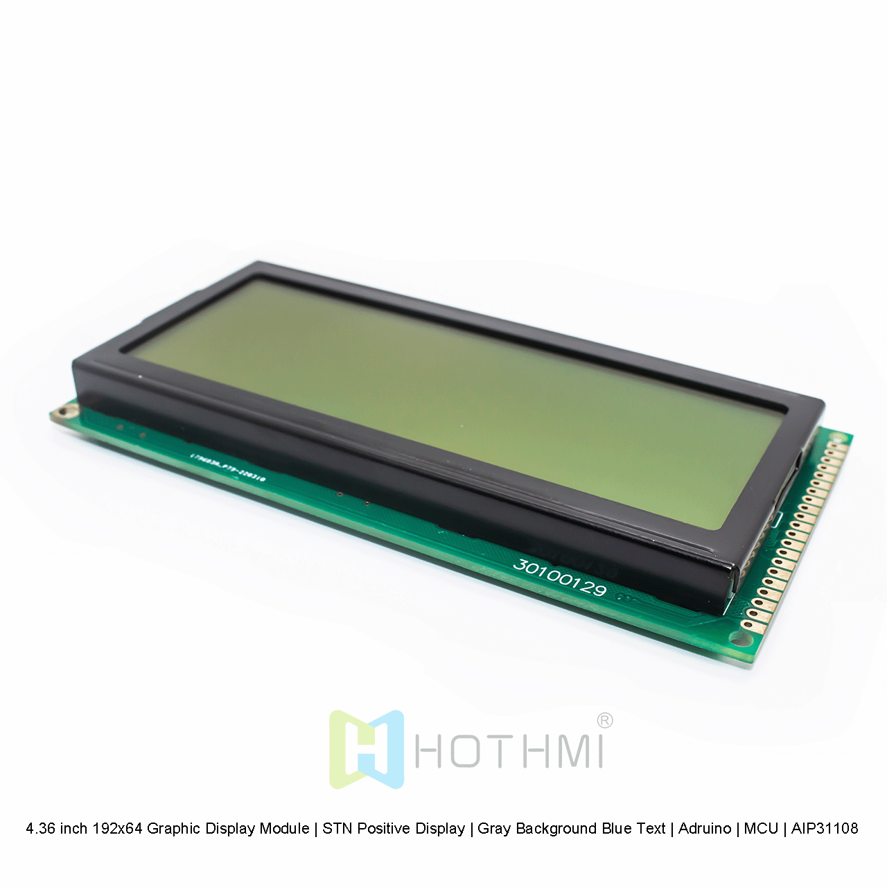 4.36 inch 192x64 Graphic Display Module | STN Positive Display | Gray Background Blue Text | Arduino | MCU | AIP31108