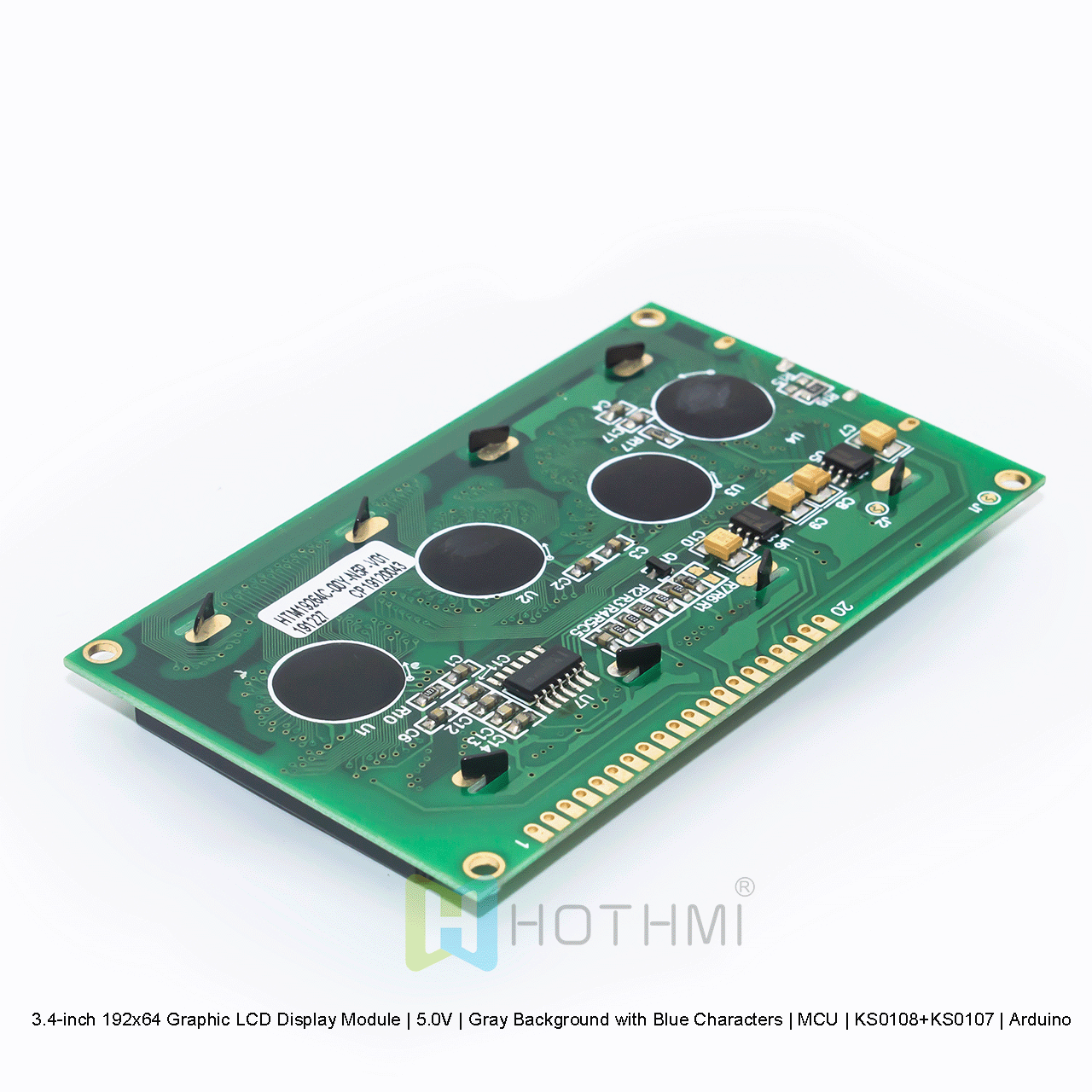 3.4-inch 192x64 Graphic LCD Display Module | 5.0V | Gray Background with Blue Characters | MCU | KS0108+KS0107 | Arduino