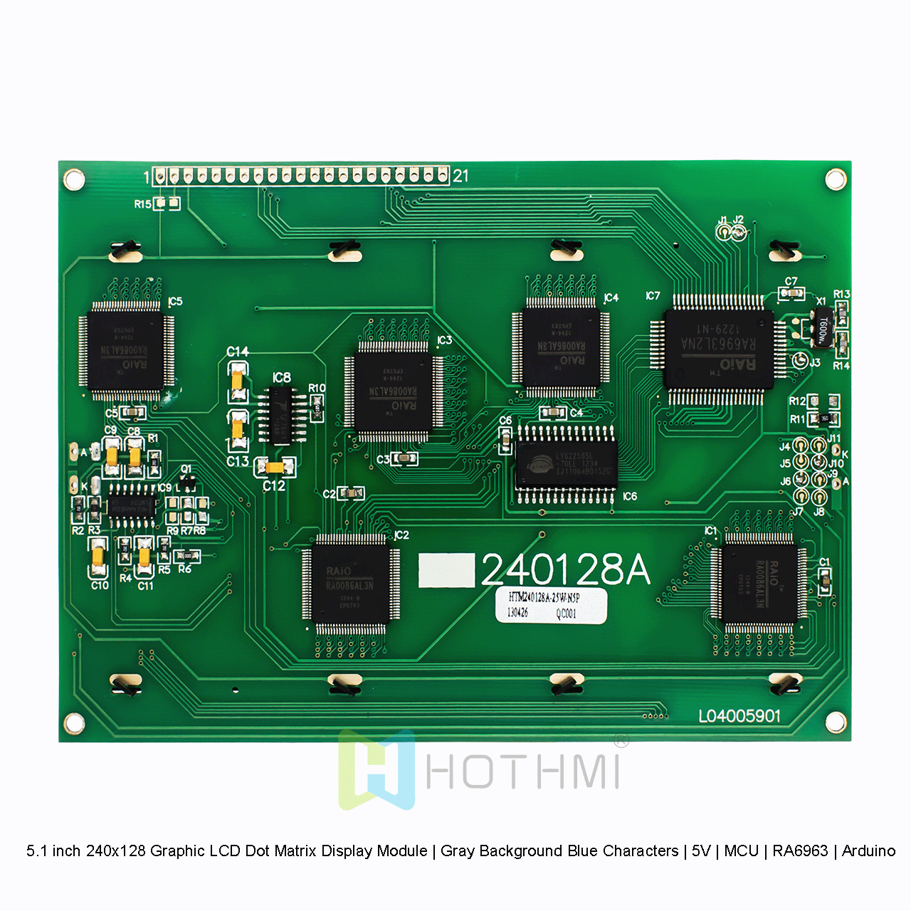 5.1 inch 240x128 Graphic LCD Dot Matrix Display Module | Gray Background Blue Characters | 5V | MCU | RA6963 | Arduino