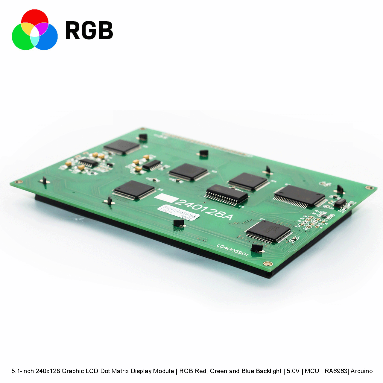 5.1-inch 240x128 Graphic LCD Dot Matrix Display Module | RGB Red, Green and Blue Backlight | 5.0V | MCU | RA6963| Arduino