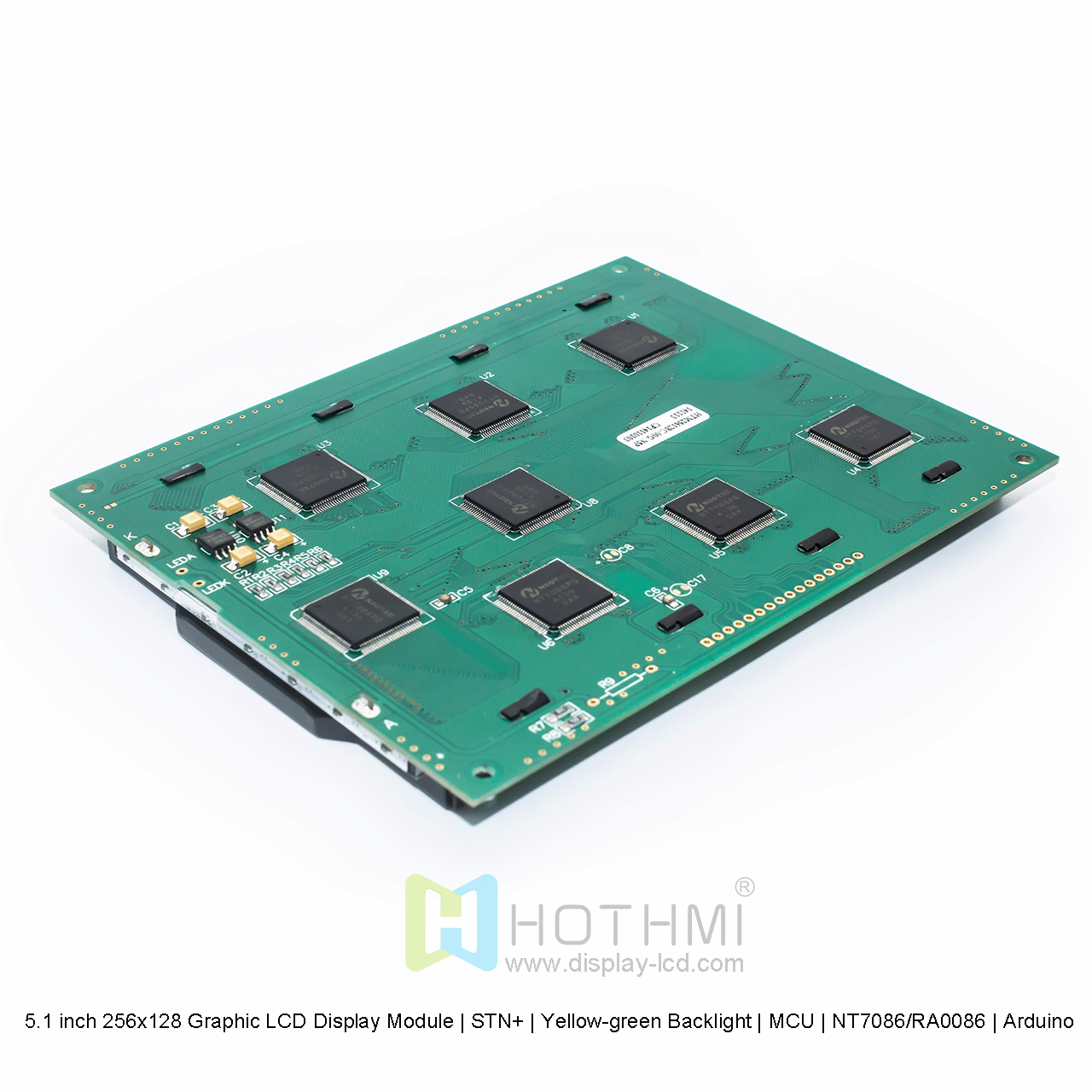 5.1 inch 256x128 Graphic LCD Display Module | STN+ | Yellow-green Backlight | MCU | NT7086/RA0086 | Arduino