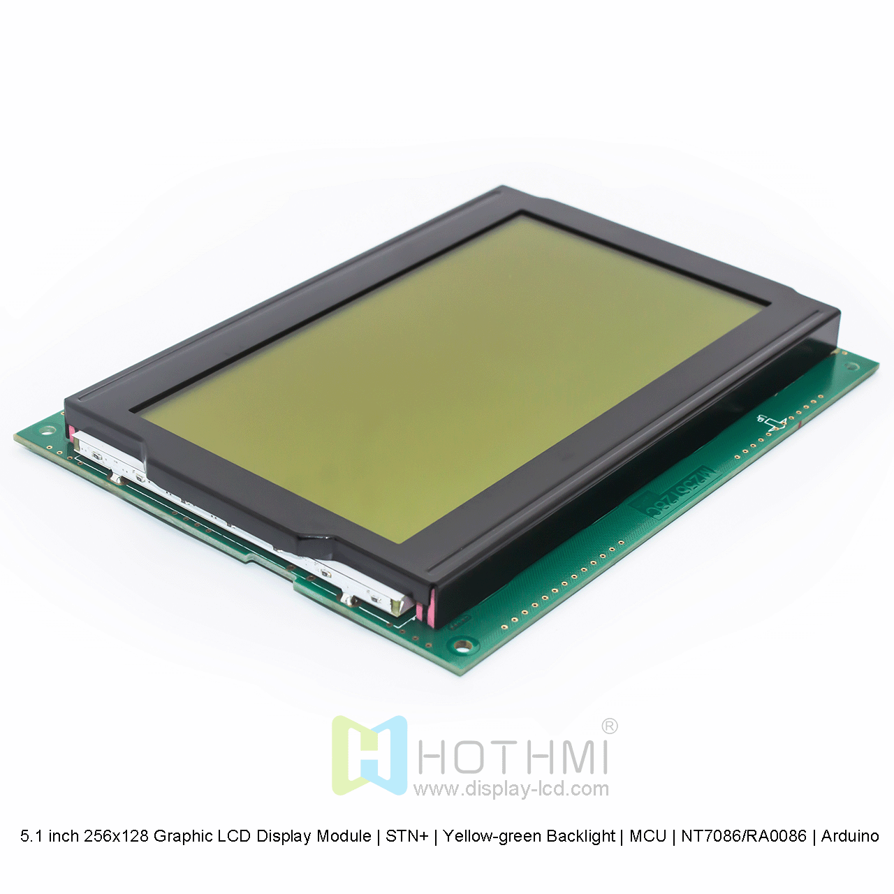 5.1 inch 256x128 Graphic LCD Display Module | STN+ | Yellow-green Backlight | MCU | NT7086/RA0086 | Arduino