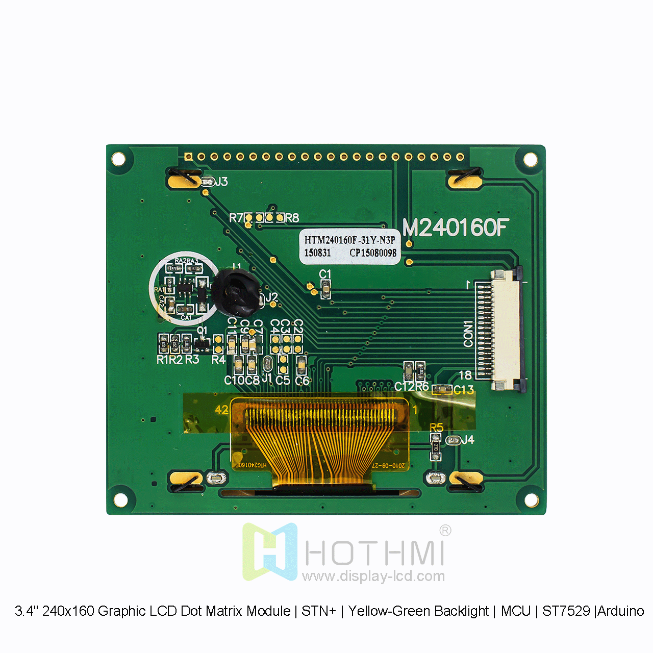 3.4" 240x160 Graphic LCD Dot Matrix Module | STN+ | Yellow-Green Backlight | MCU | ST7529 |Arduino