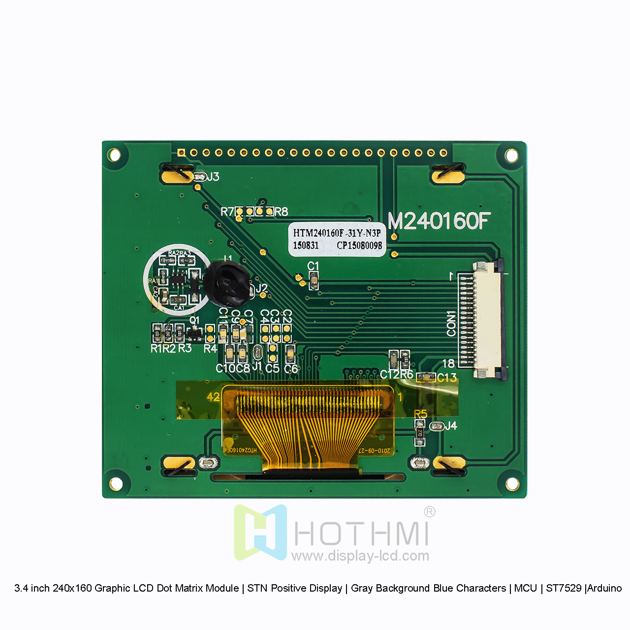 3.4 inch 240x160 Graphic LCD Dot Matrix Module | STN Positive Display | Gray Background Blue Characters | MCU | ST7529 |Arduino