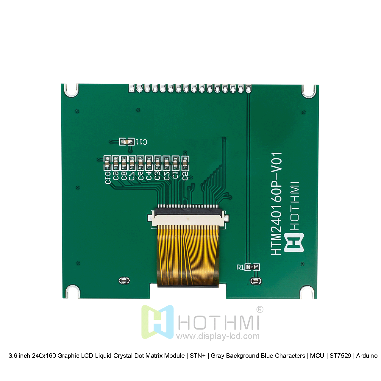 3.6 inch 240x160 Graphic LCD Liquid Crystal Dot Matrix Module | STN+ | Gray Background Blue Characters | MCU | ST7529 | Arduino