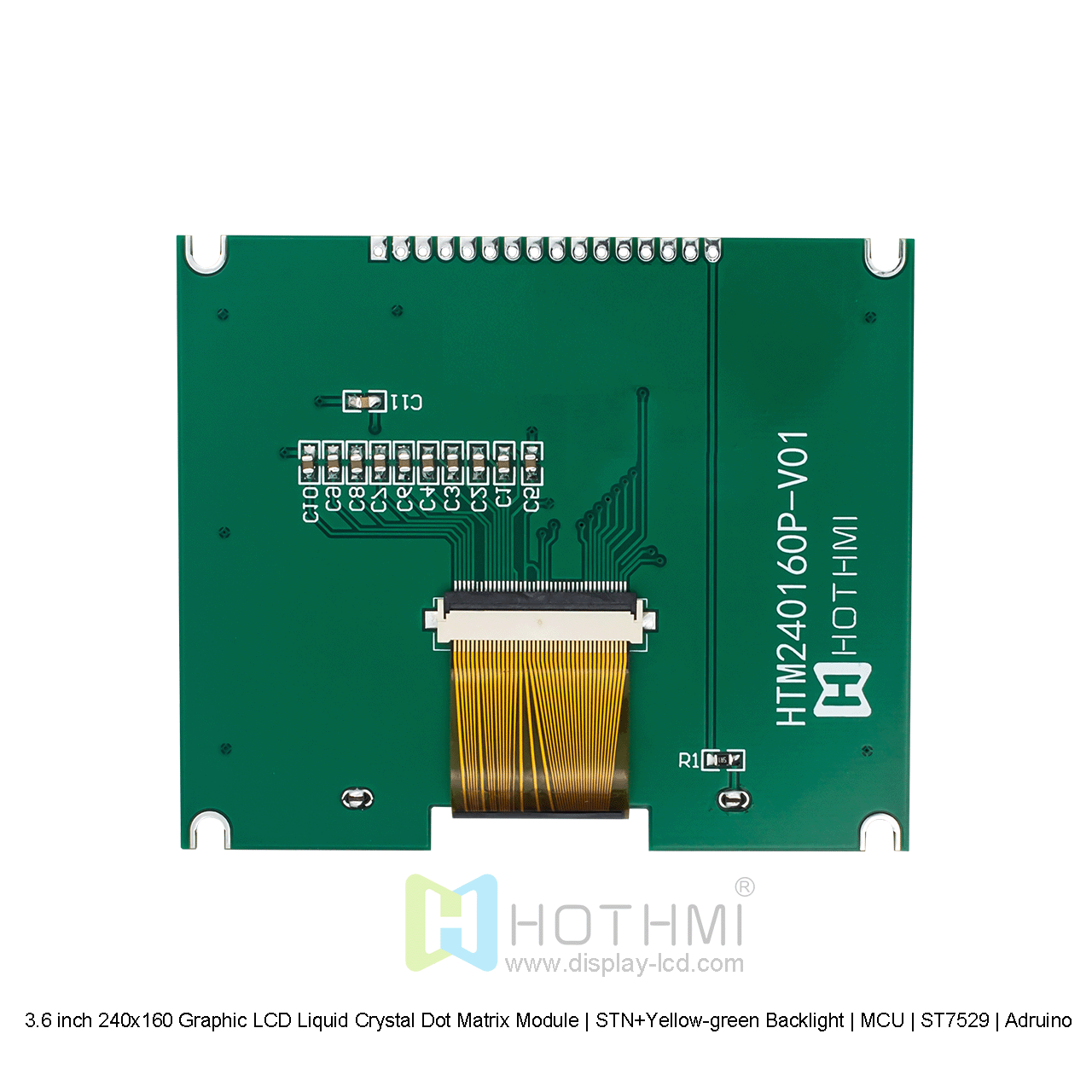 3.6 inch 240x160 Graphic LCD Liquid Crystal Dot Matrix Module | STN+Yellow-green Backlight | MCU | ST7529 | Arduino