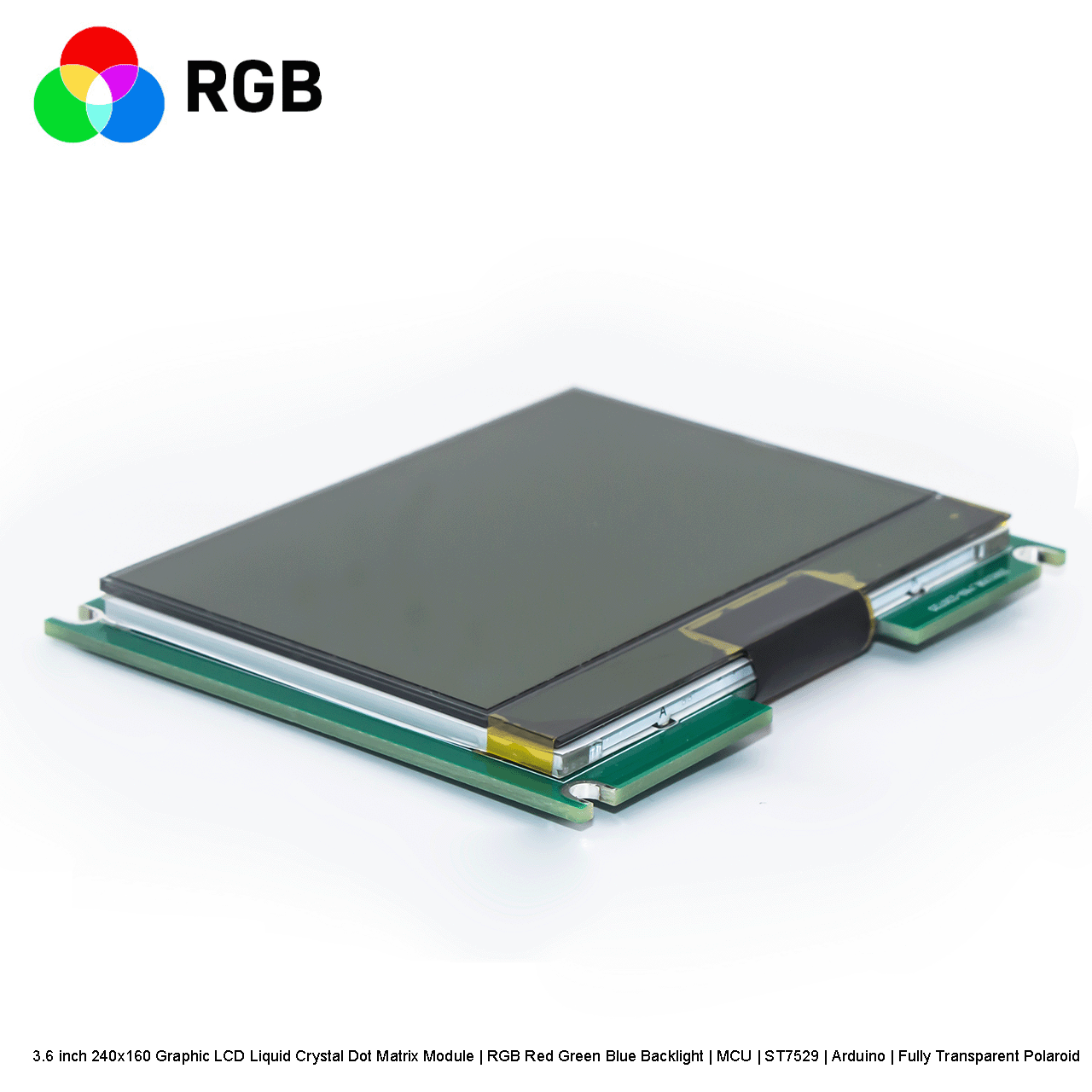3.6 inch 240x160 Graphic LCD Liquid Crystal Dot Matrix Module | RGB Red Green Blue Backlight | MCU | ST7529 | Arduino | Transmissive Polaroid