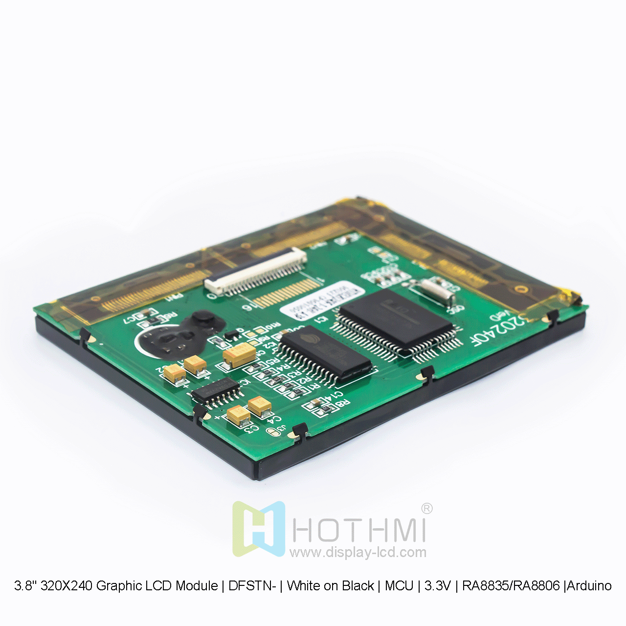 3.8" 320X240 Graphic LCD Module | DFSTN- | White on Black | MCU | 3.3V | RA8835/RA8806 |Arduino