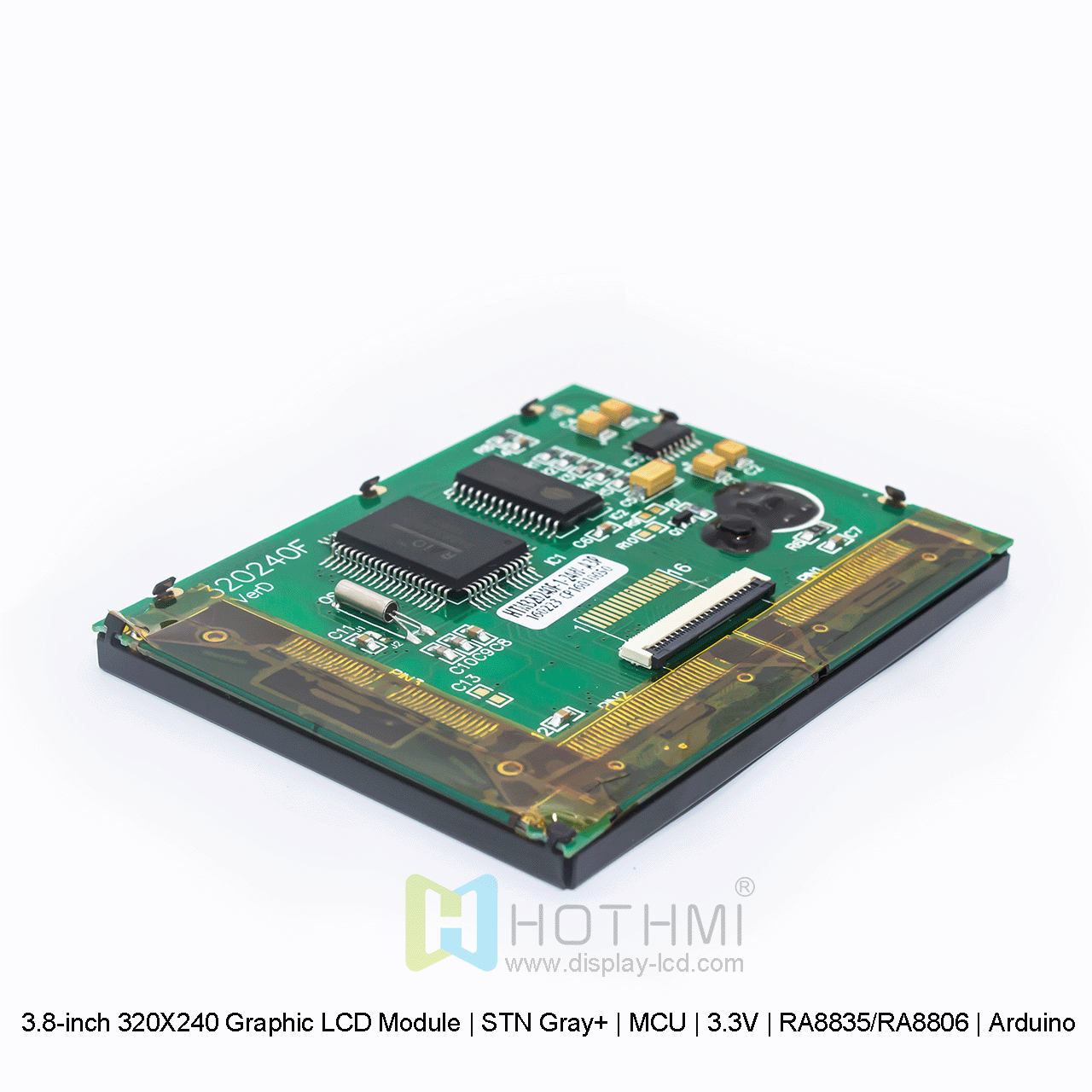 3.8-inch 320X240 Graphic LCD Module | STN Gray+ | MCU | 3.3V | RA8835/RA8806 | Arduino