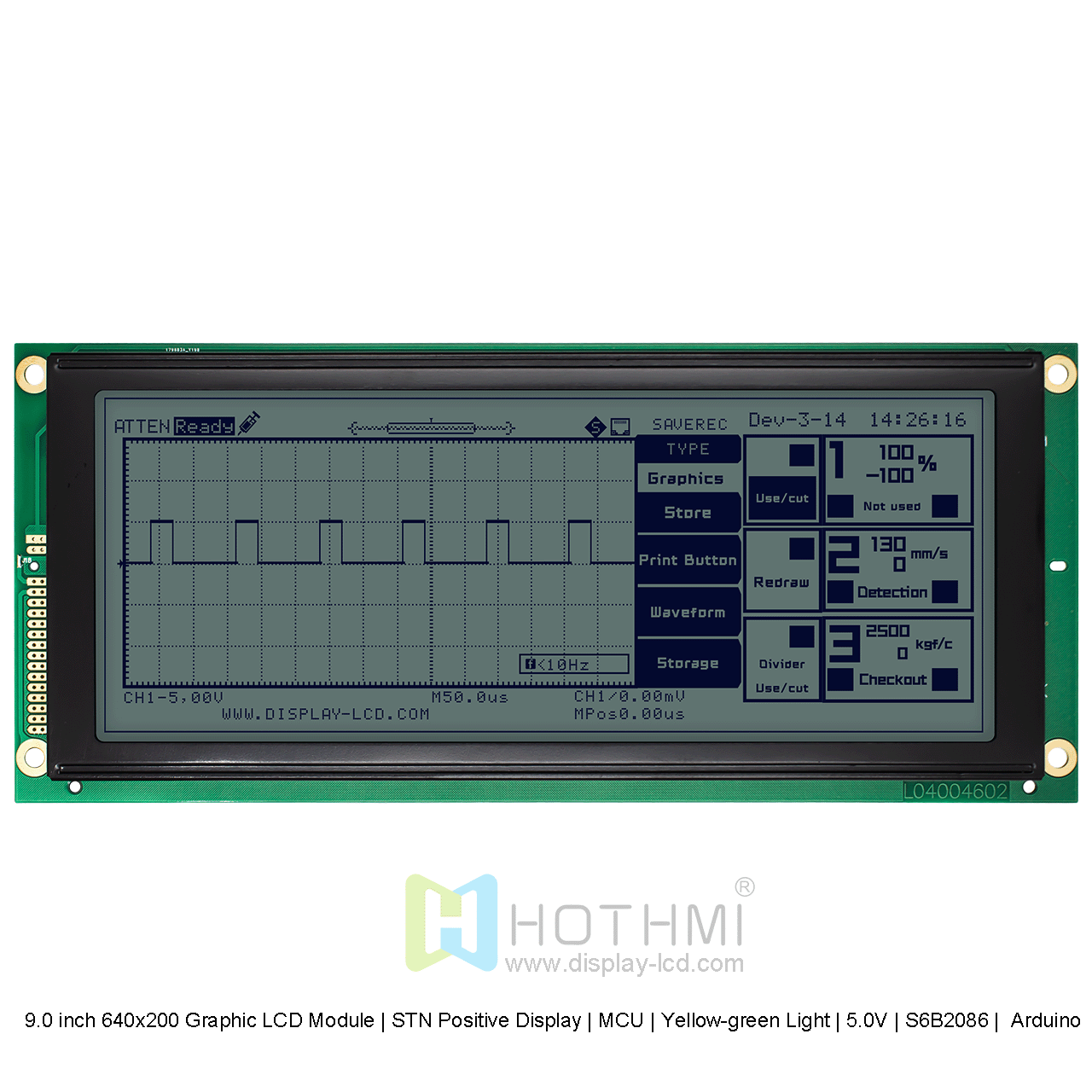 640x200 Graphic LCD Module | STN+Yellow-Green Backlight S6B2086