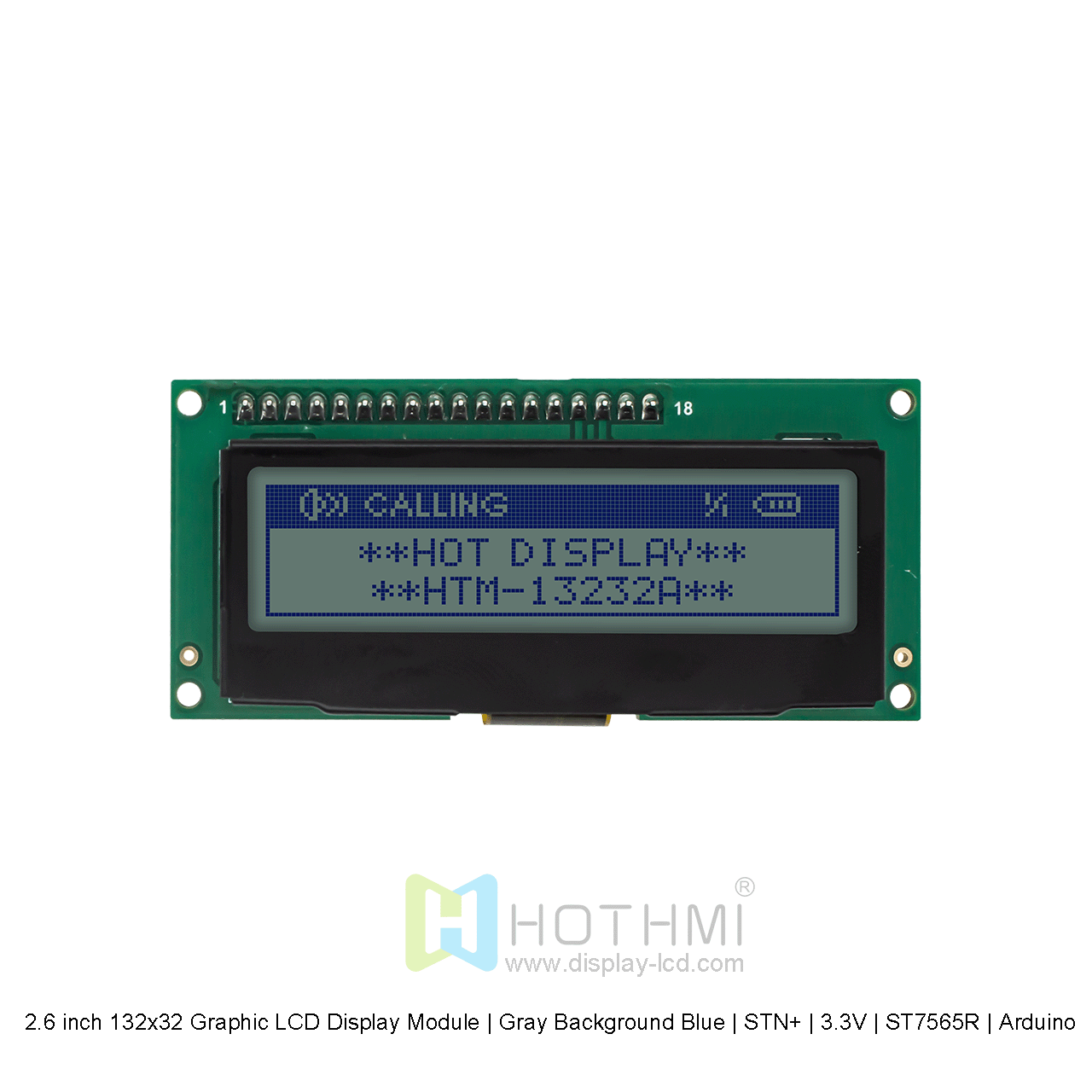 132x32 Graphic LCD Display Module | STN+Gray With White Backlight