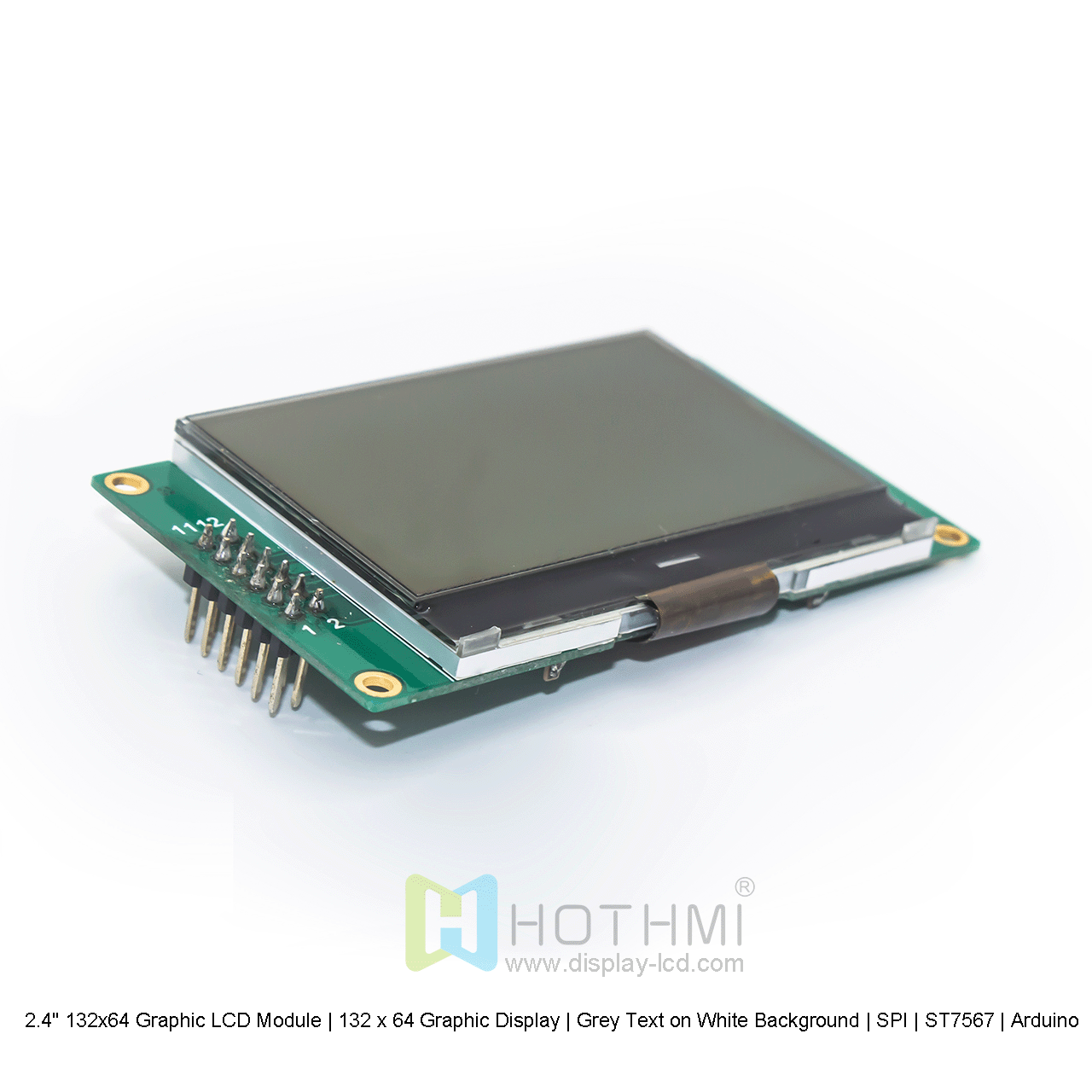 2.4" 132x64 Graphic LCD Module | 132 x 64 Graphic Display | Grey Text on White Background | SPI | ST7567 | Arduino