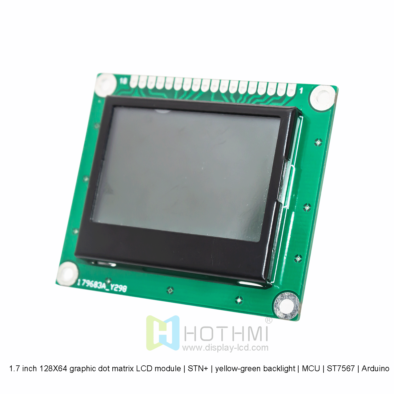 1.7 inch 128X64 graphic dot matrix LCD module | STN+ | yellow-green backlight | MCU | ST7567 | Arduino