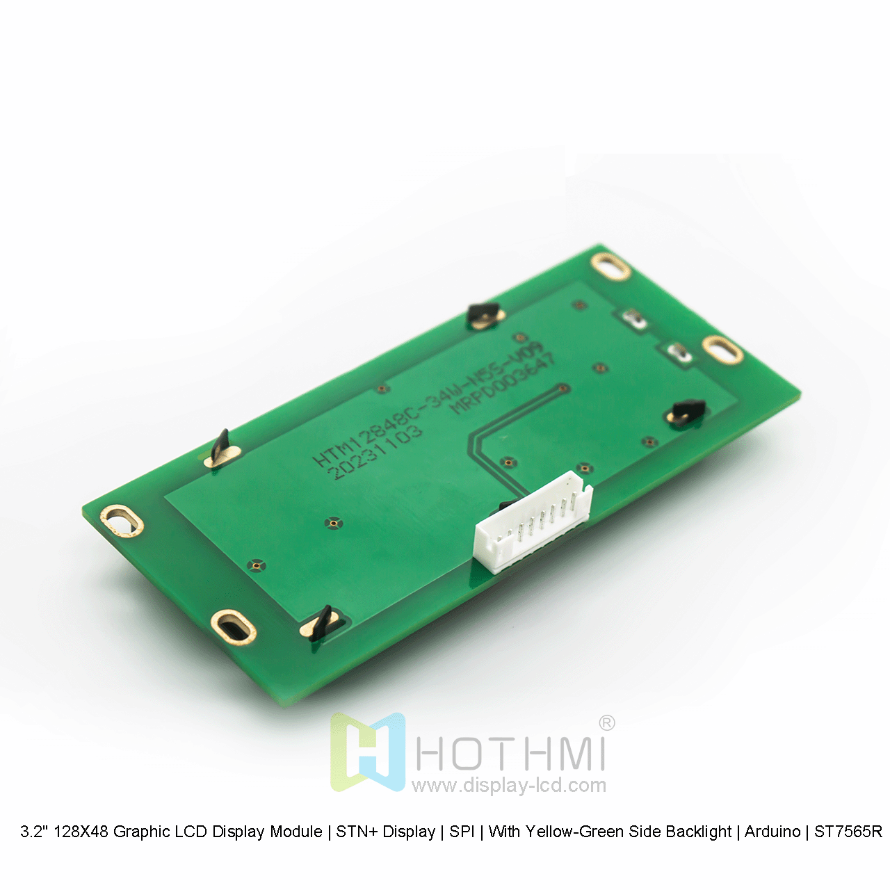 3.2" 128X48 Graphic LCD Display Module | STN+ Display | SPI | With Yellow-Green Side Backlight | Arduino | ST7565R