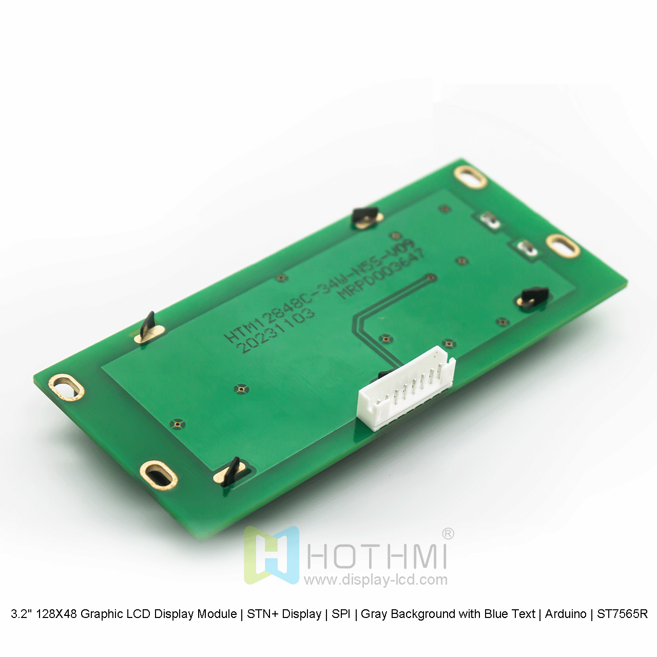 3.2" 128X48 Graphic LCD Display Module | STN+ Display | SPI | Gray Background with Blue Text | Arduino | ST7565R