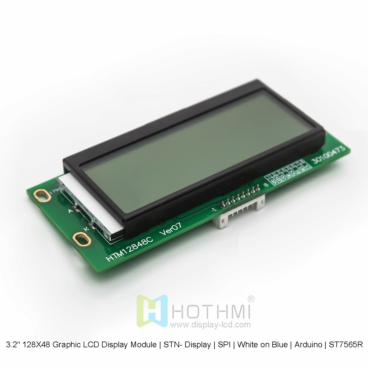 3.2" 128X48 Graphic LCD Display Module | STN- Display | SPI | White on Blue | Arduino | ST7565R