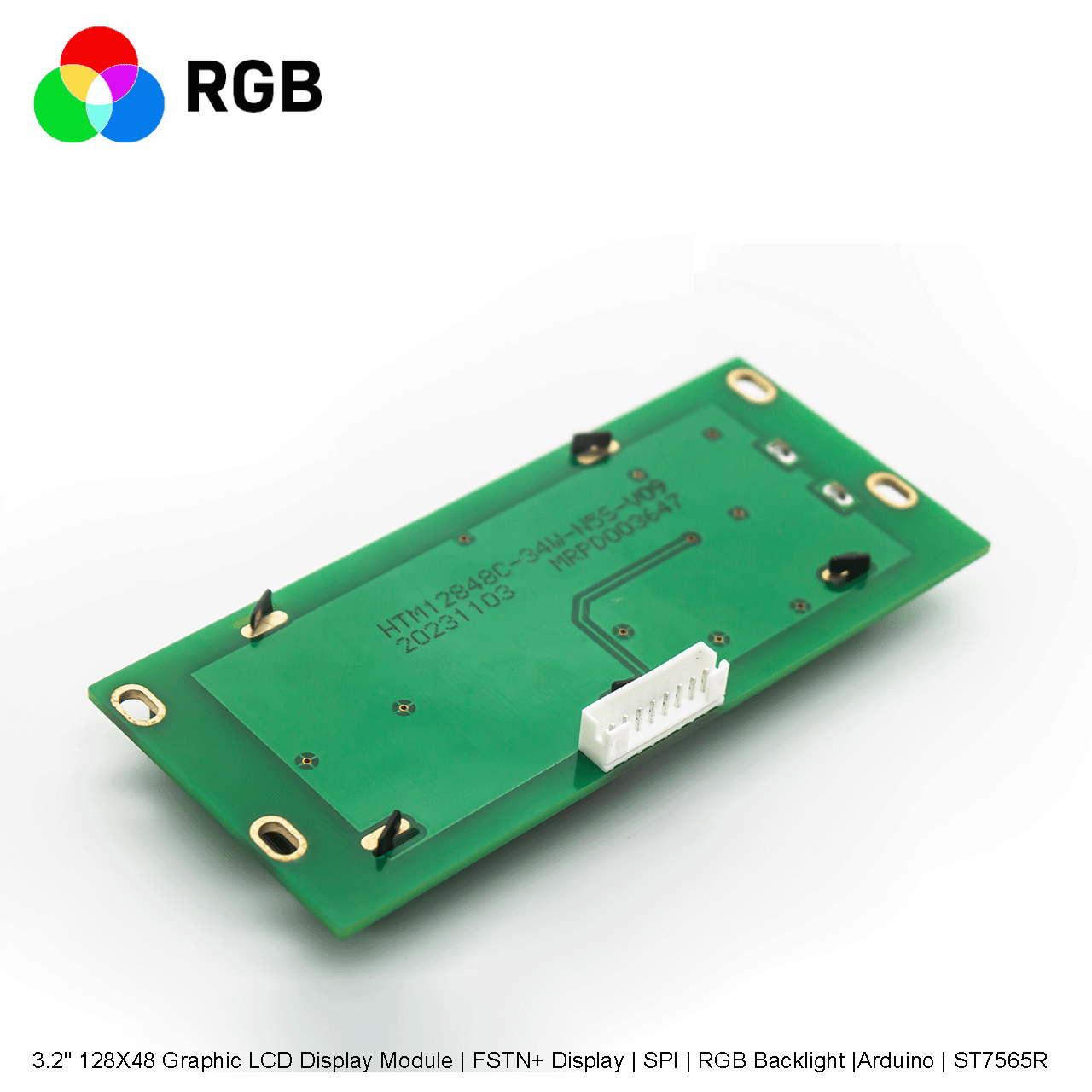 3.2" 128X48 Graphic LCD Display Module | FSTN+ Display | SPI | RGB Backlight |Arduino | ST7565R