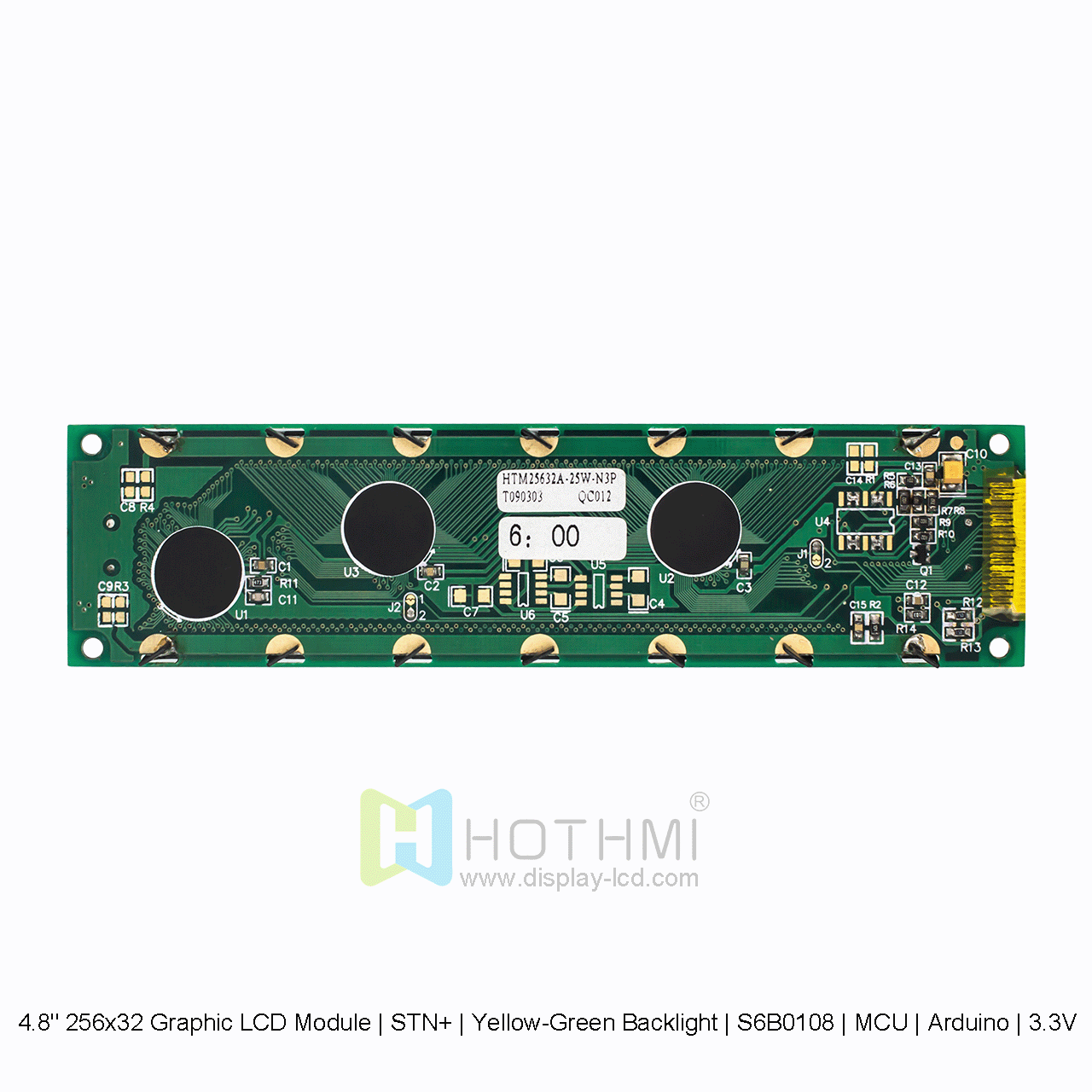 256x32 Graphic LCD Module | STN+With Yellow-Green Backlight S6B0108 For Arduino