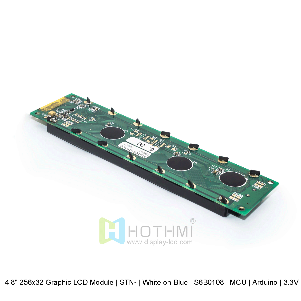 Graphic LCD Module | STN- | 4.8" 256x32 White on Blue | S6B0108 | MCU | Arduino | 3.3V