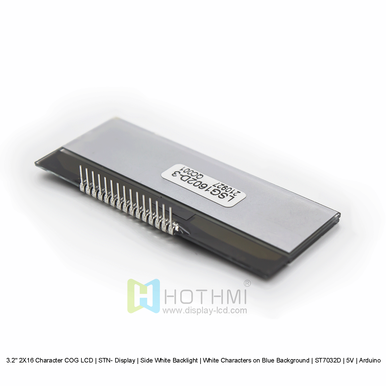 2X16 Character COG LCD| STN- Blue Display with Side White Backlight
