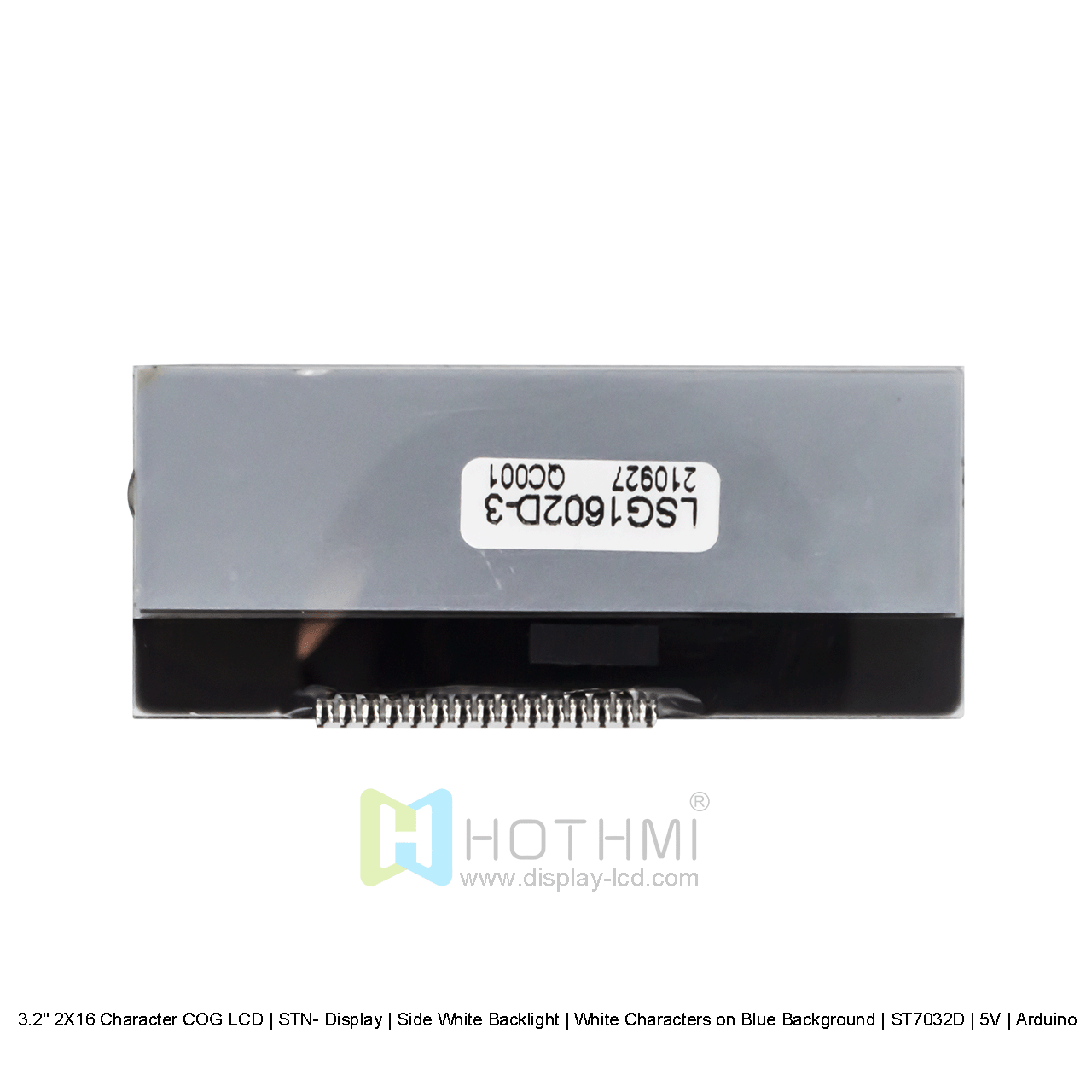 2X16 Character COG LCD| STN- Blue Display with Side White Backlight
