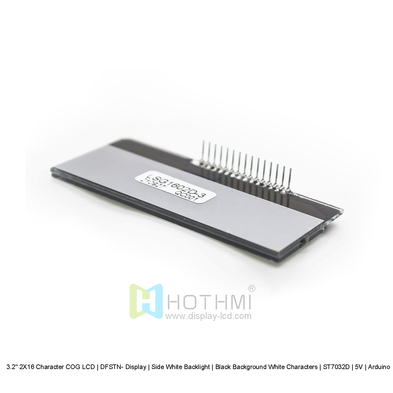 2X16 Character COG LCD | DFSTN-Black Display with Side White Backlight 5V