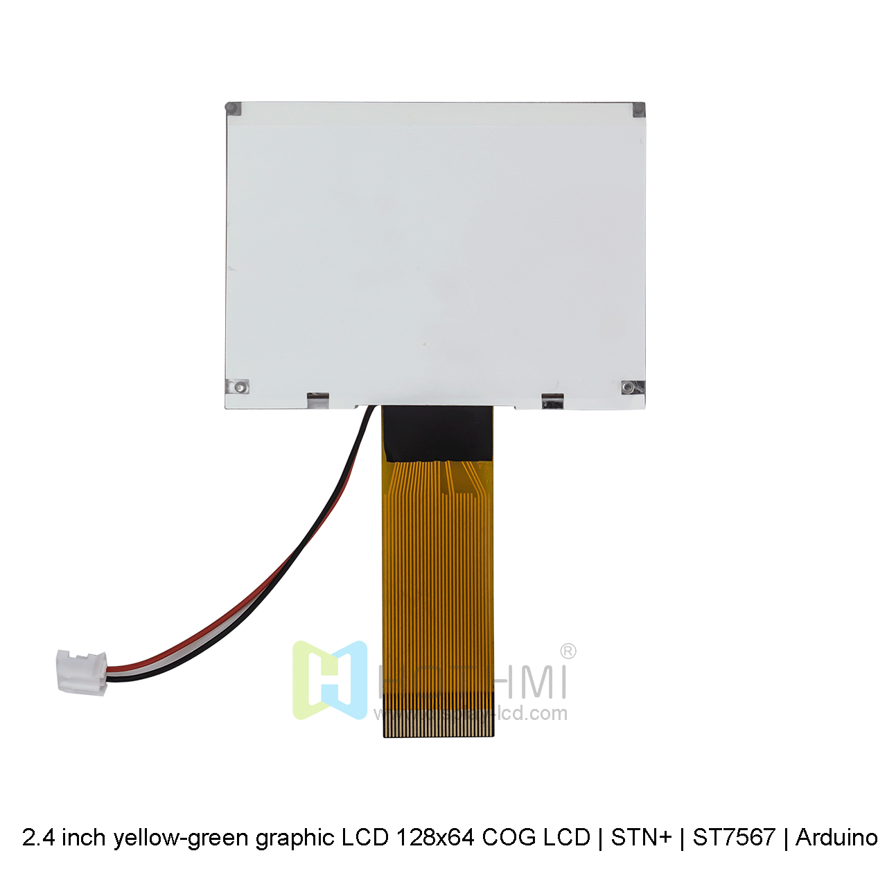 2.4" Graphic LCD Yellow Green COG | 128x64 Graphic LCD | STN+ | Yellow Green Graphic Display | ST7567 | Arduino